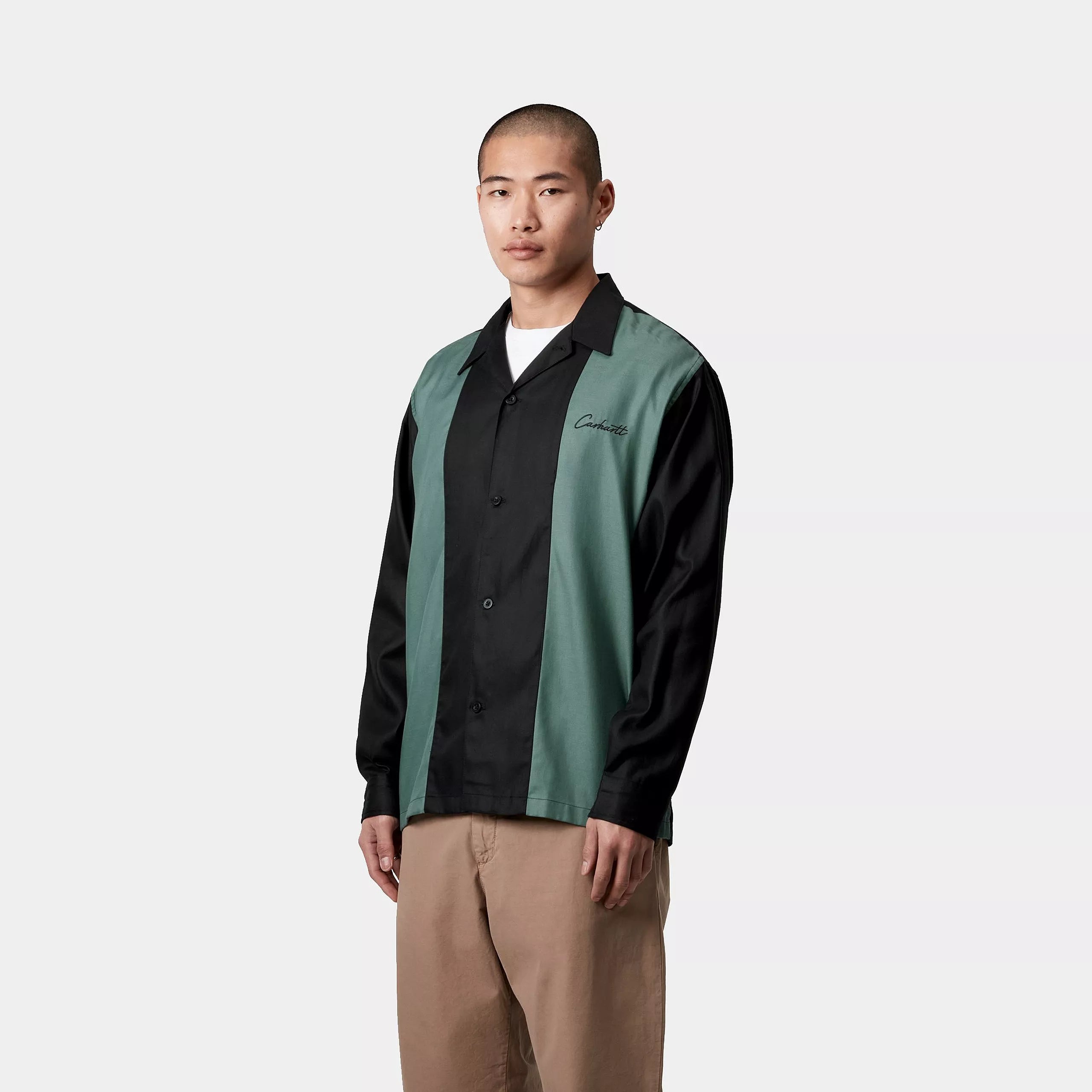 L/S DELANEY SHIRT - Black / Silver Pine 2