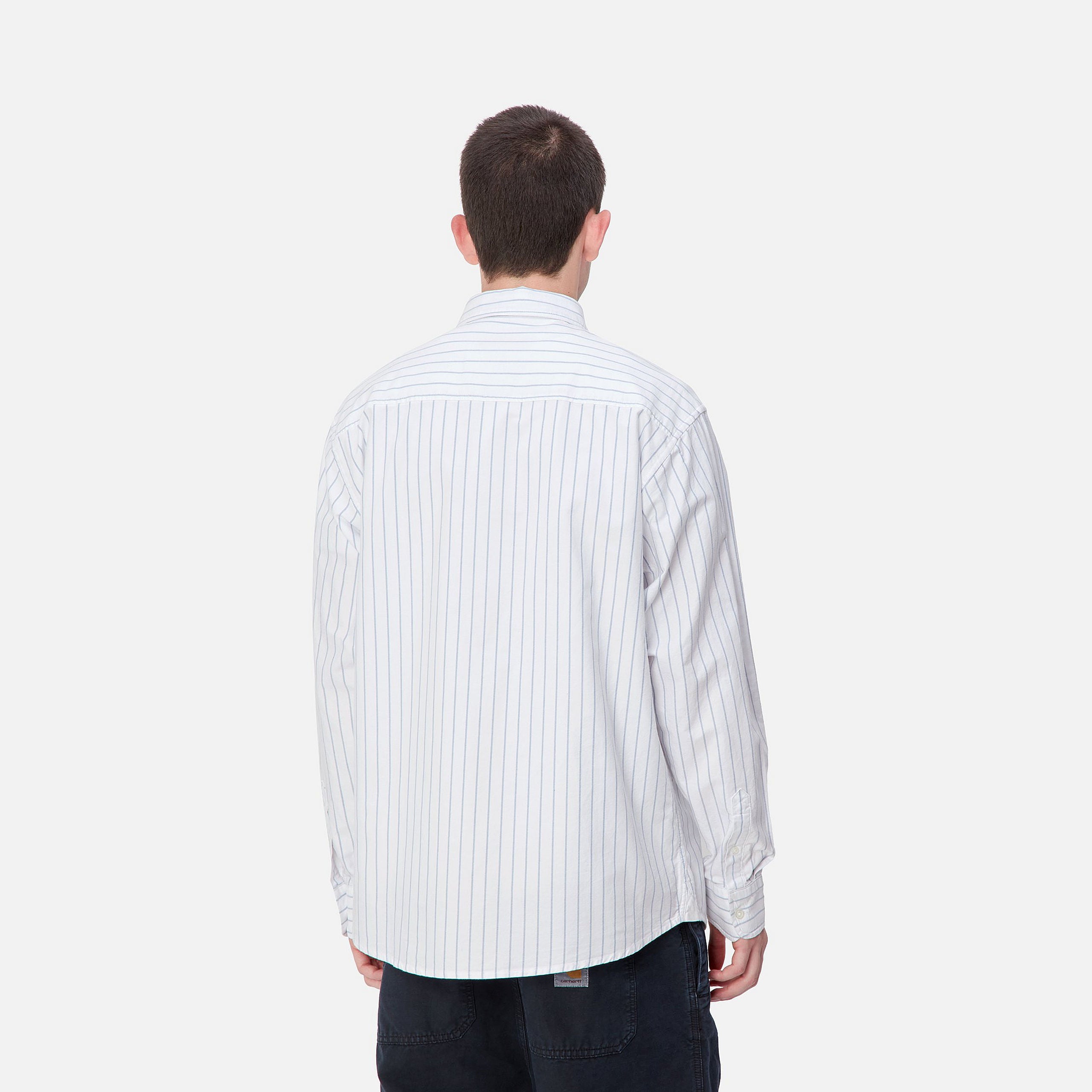 L/S DOWLEN SHIRT - Dowlen Stripe, White / White