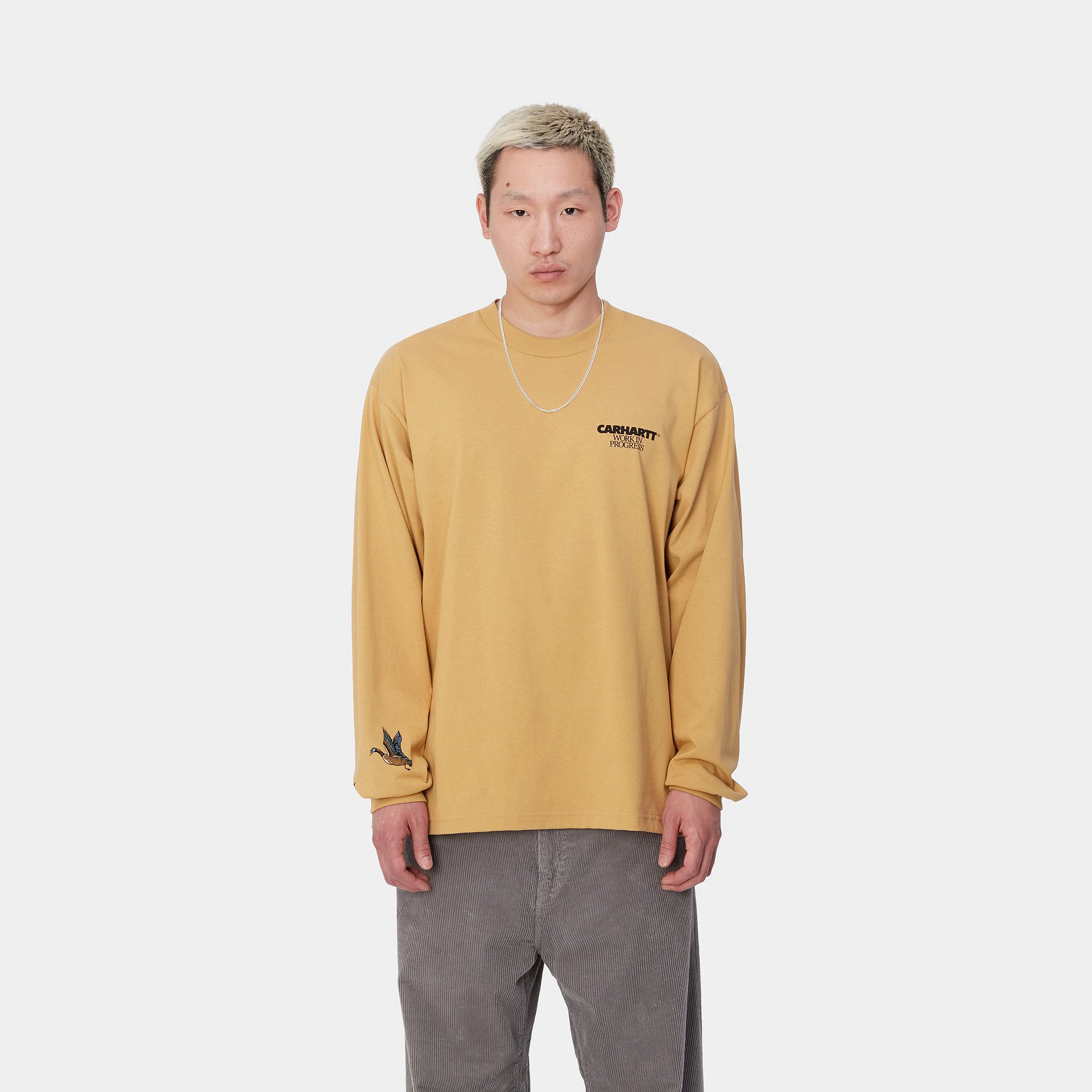 L/S DUCKS T-SHIRT - Bourbon