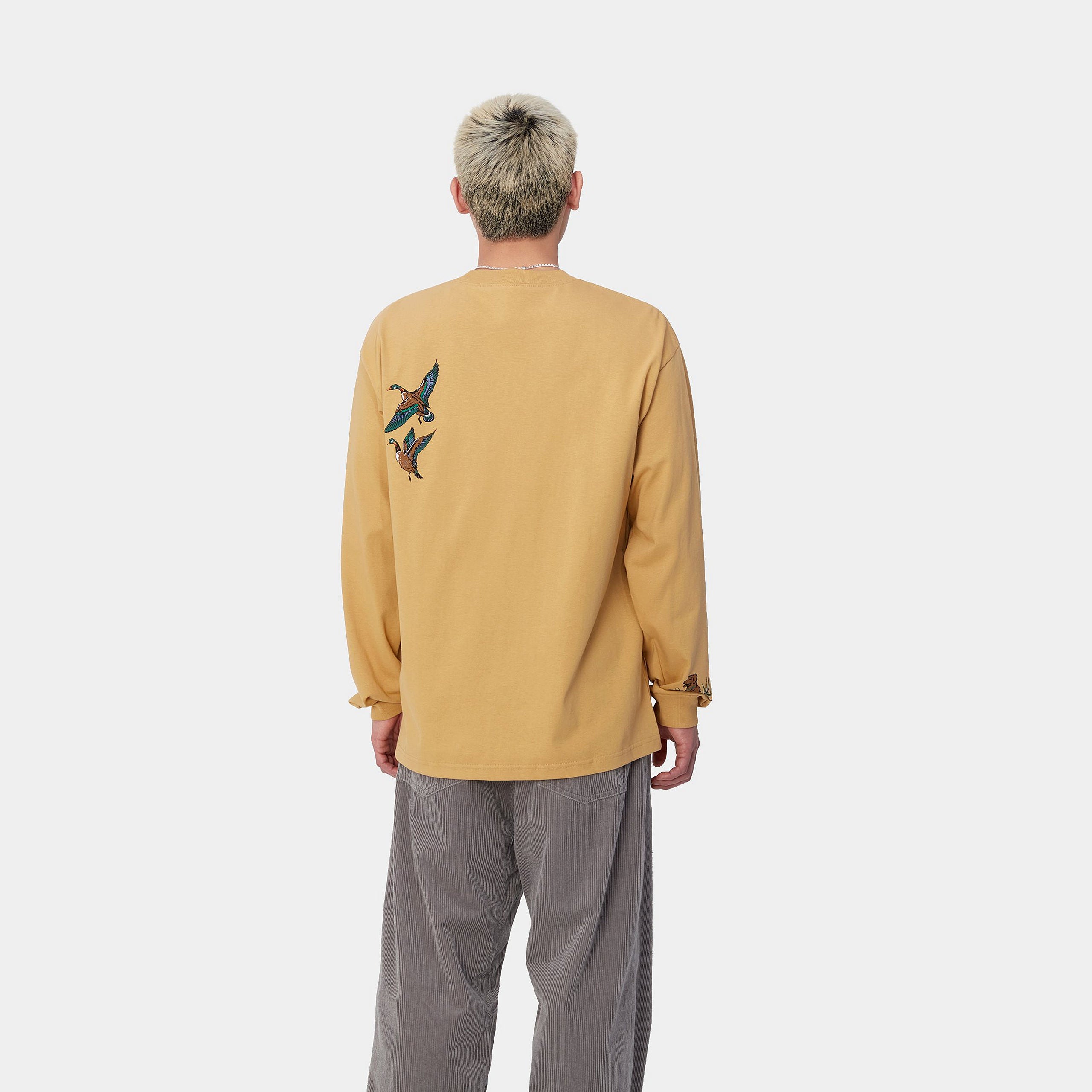 L/S DUCKS T-SHIRT - Bourbon