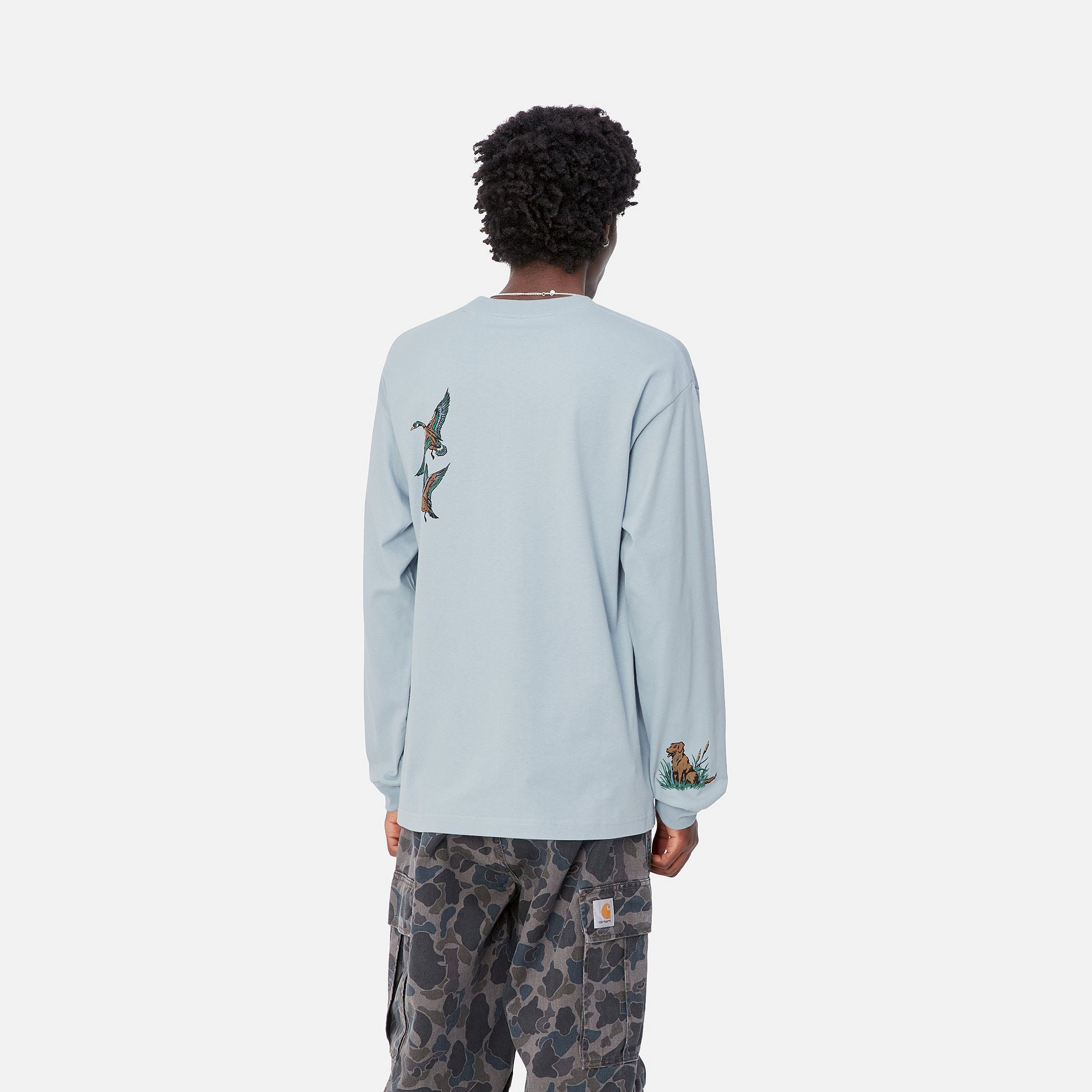 L/S DUCKS T-SHIRT - Misty Sky