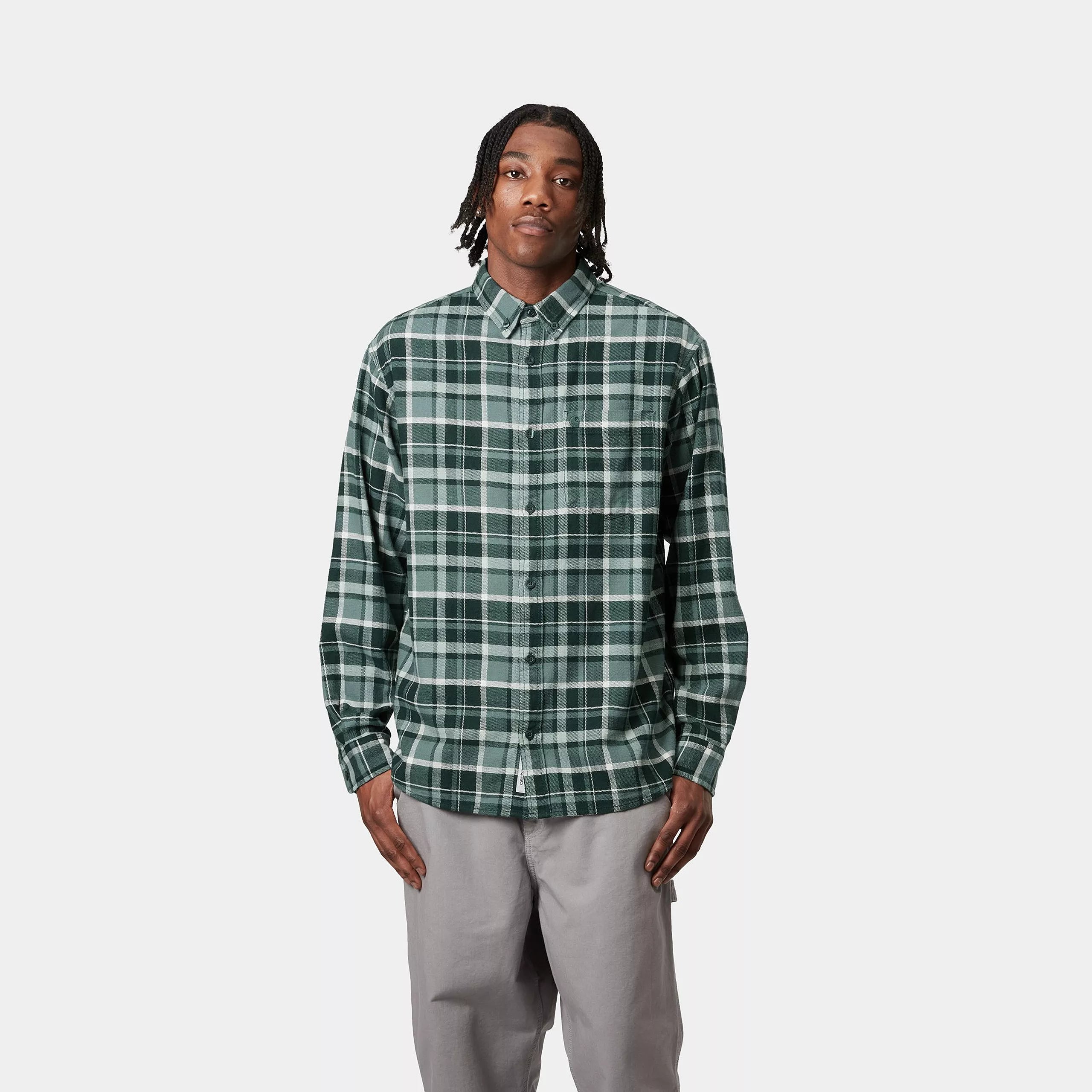 L/S FENDRICK SHIRT - Fendrick Check, Deep Lagoon