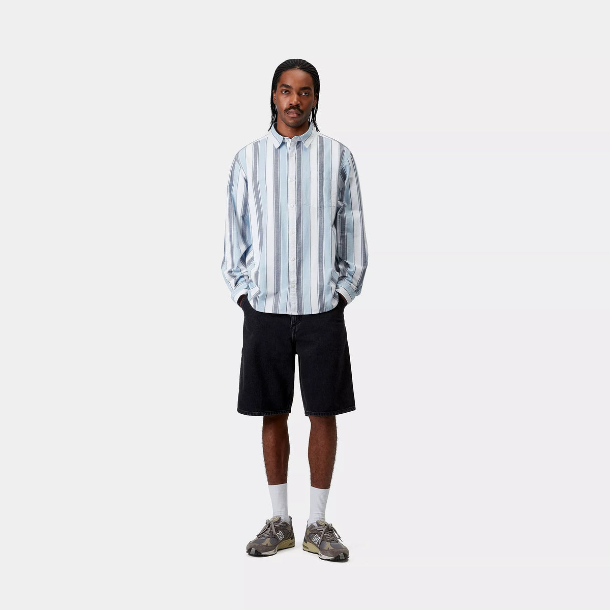 L/S KENDRICKS SHIRT - Kendricks Stripe, Blue 4