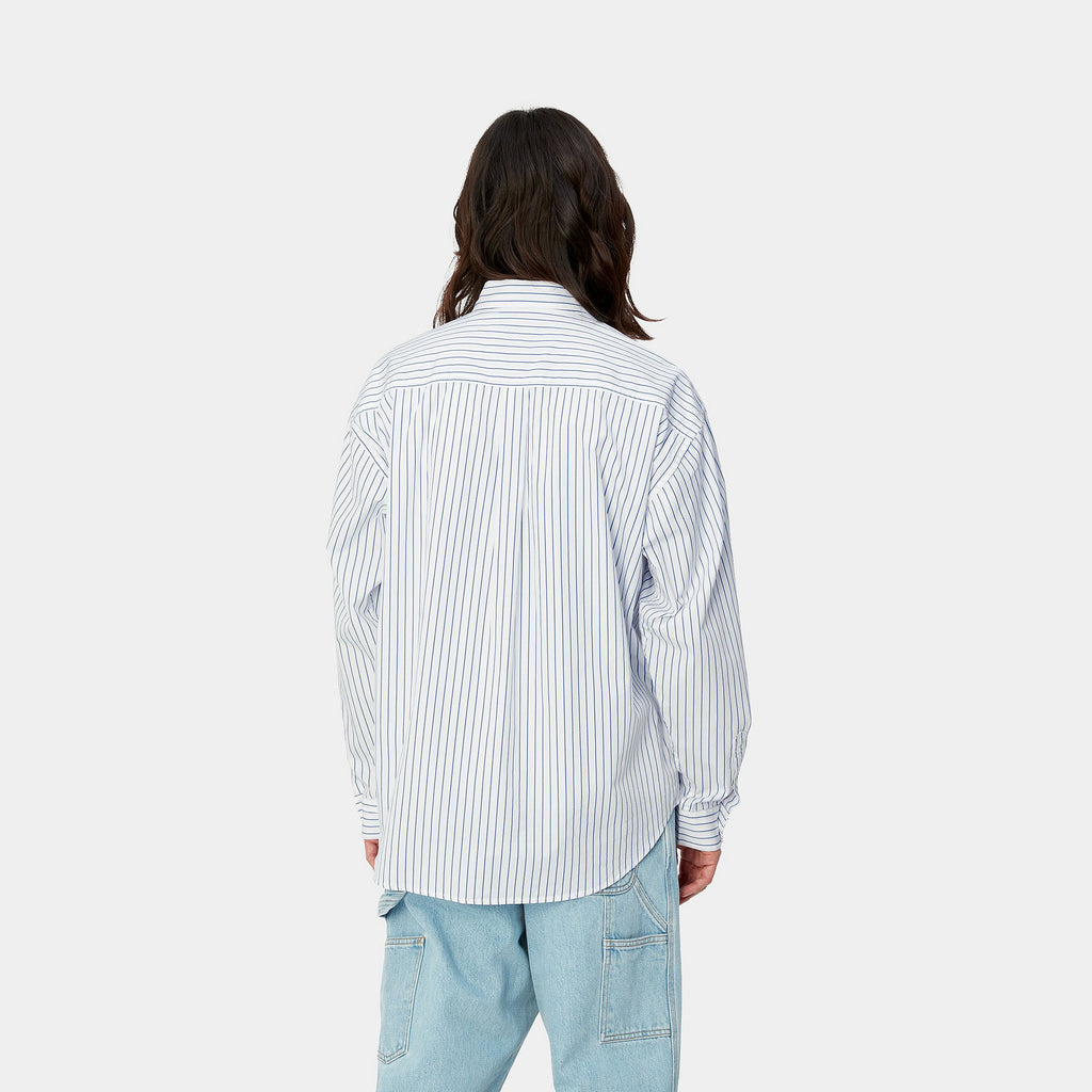 L/S LINUS SHIRT - Linus Stripe, Bleach / White