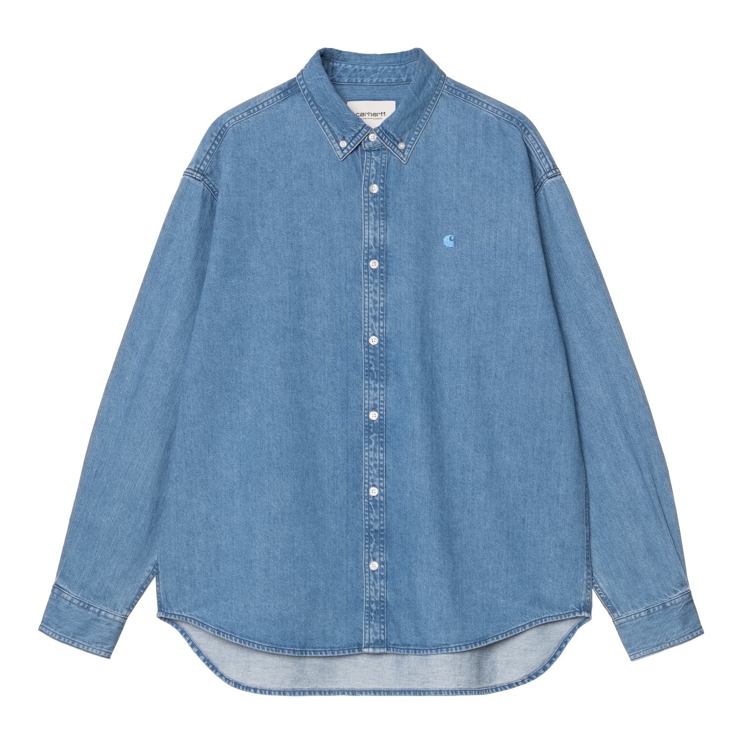 L/S LUCAS SHIRT - Blue (stone washed)