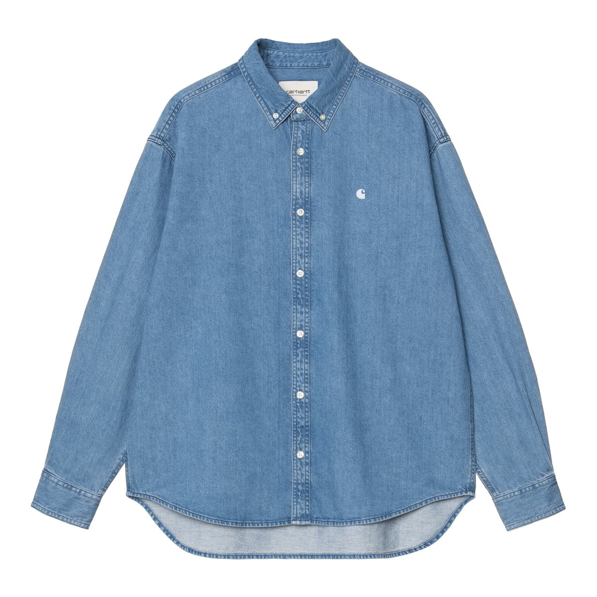 L/S LUCAS SHIRT - Blue (stone washed) 1