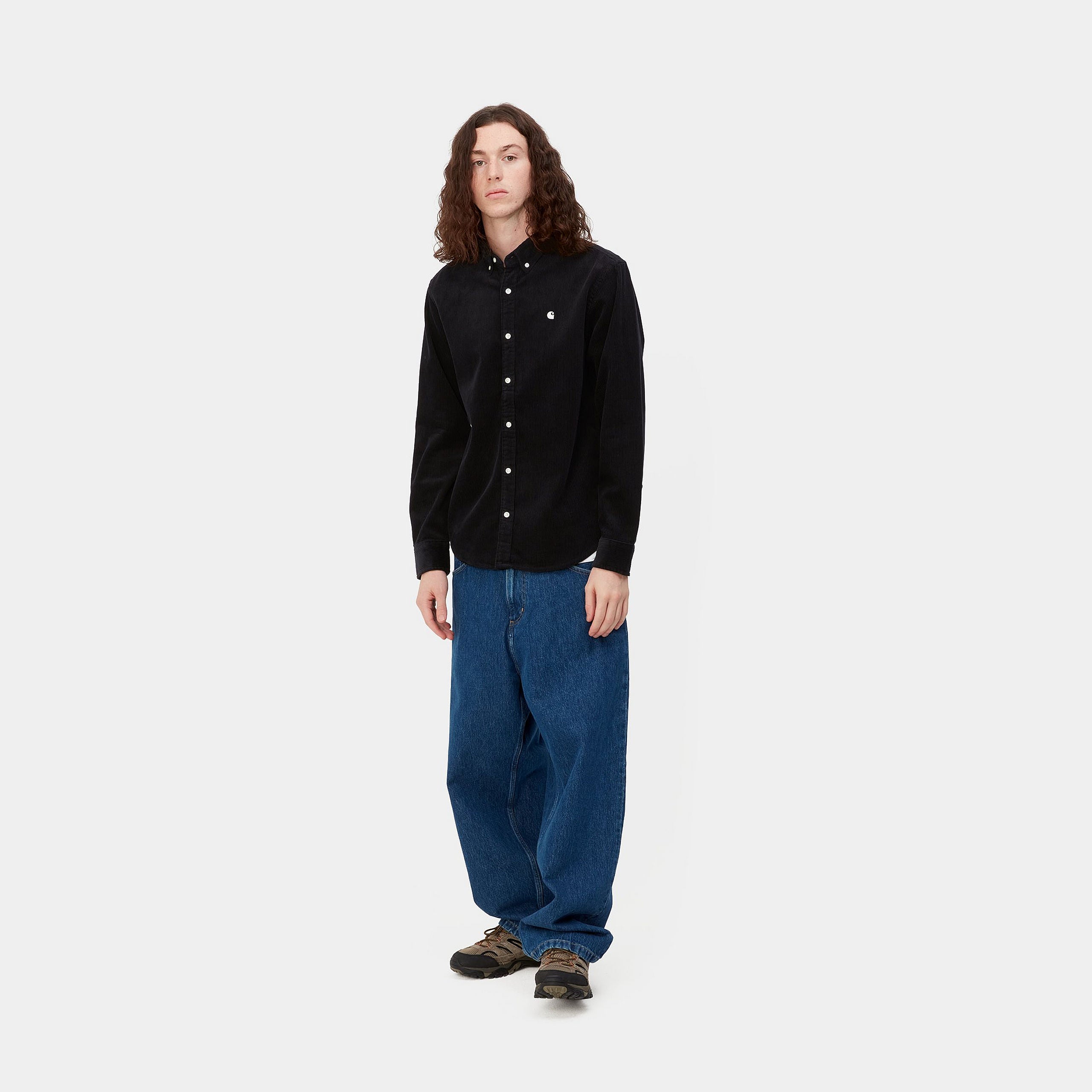 L/S MADISON CORD SHIRT - Black / Wax