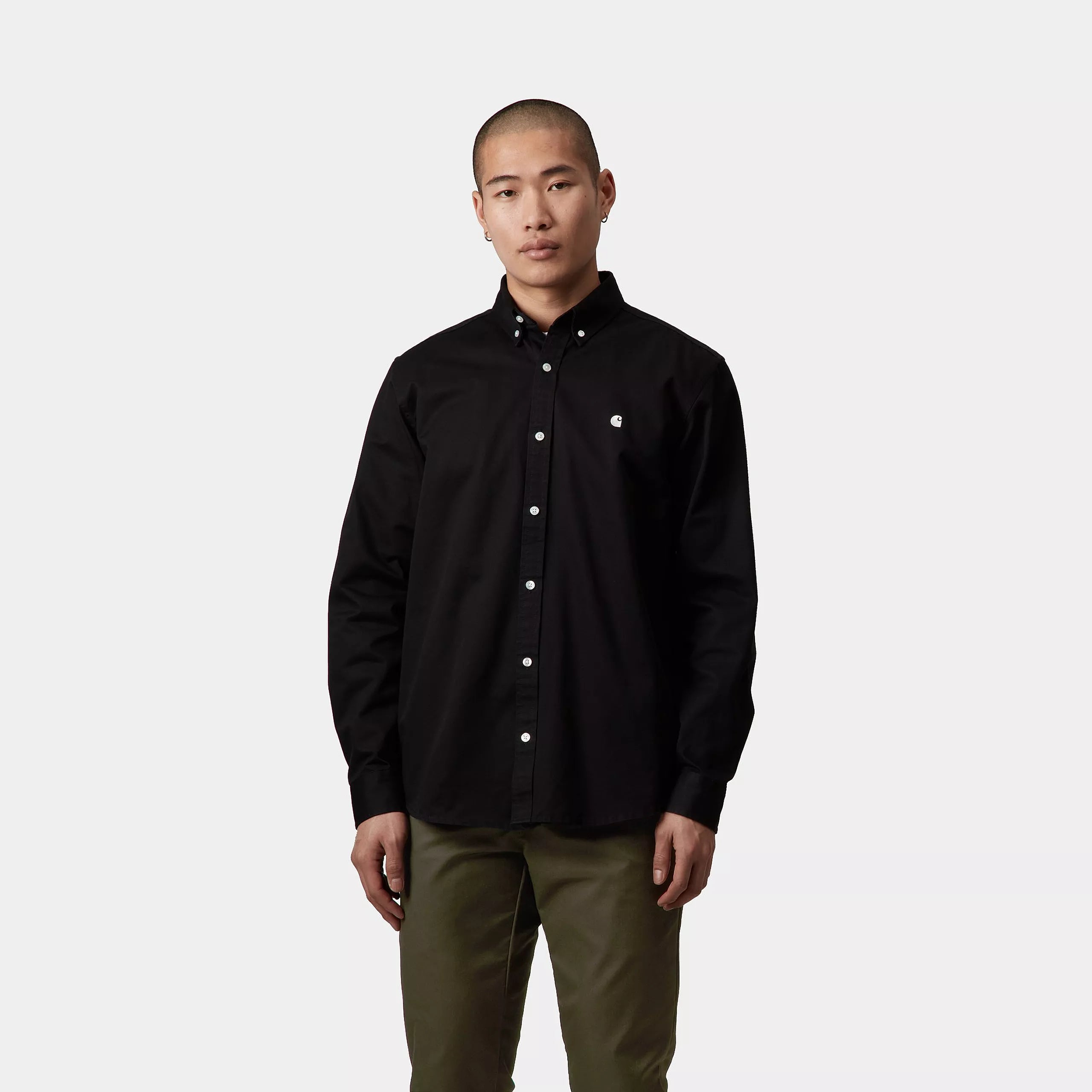 L/S MADISON SHIRT - Black / White 2