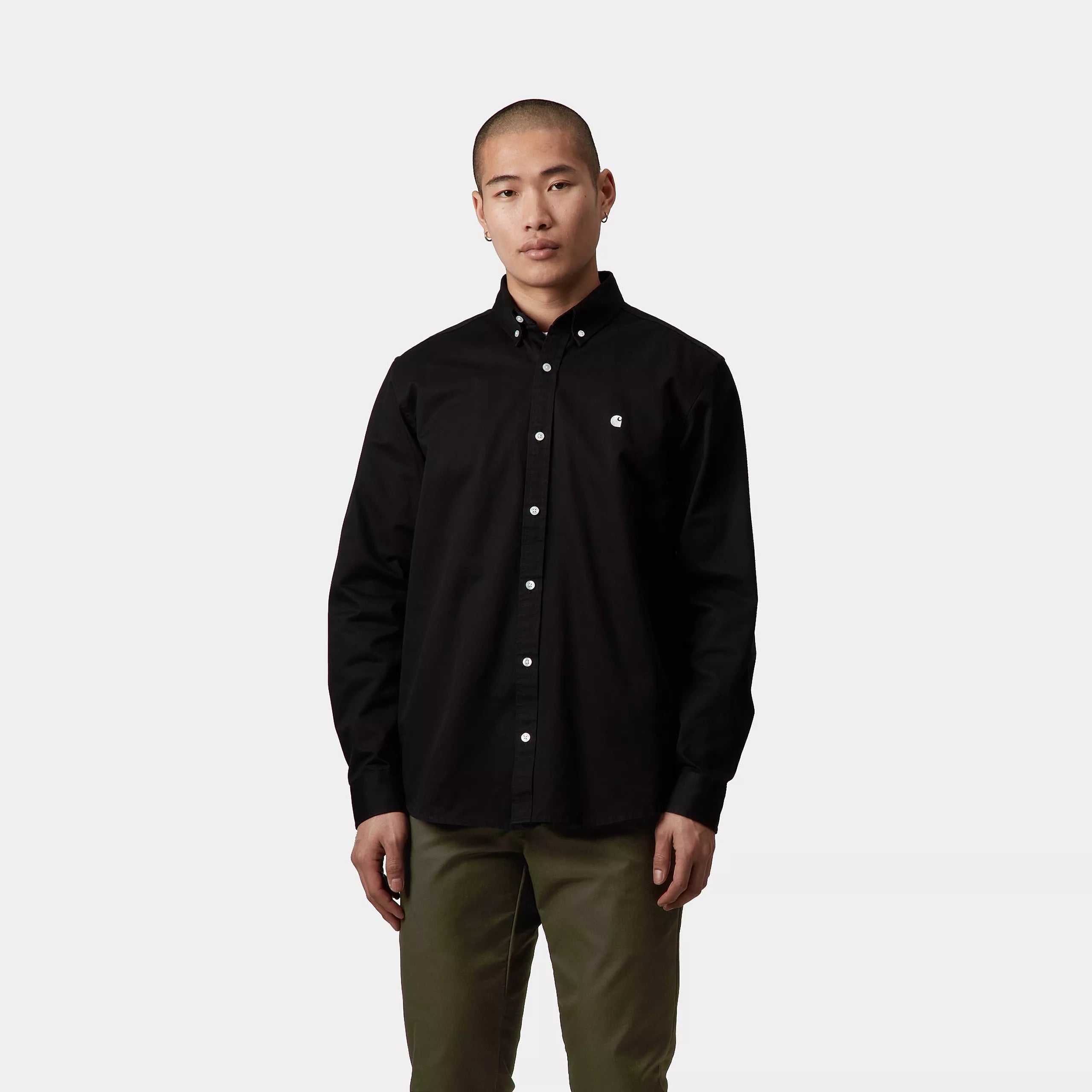 L/S MADISON SHIRT - Black / White