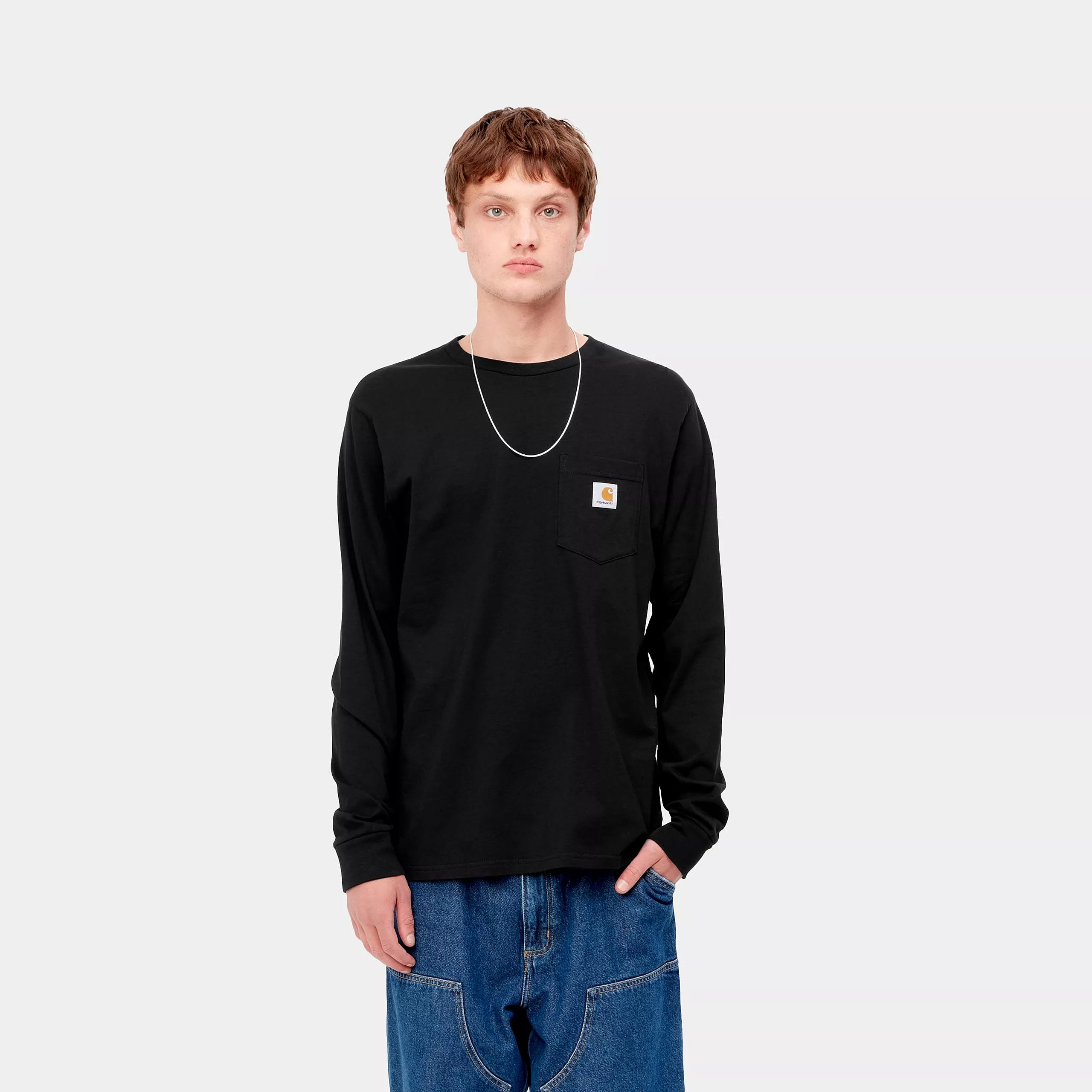 L/S POCKET T-SHIRT - Black