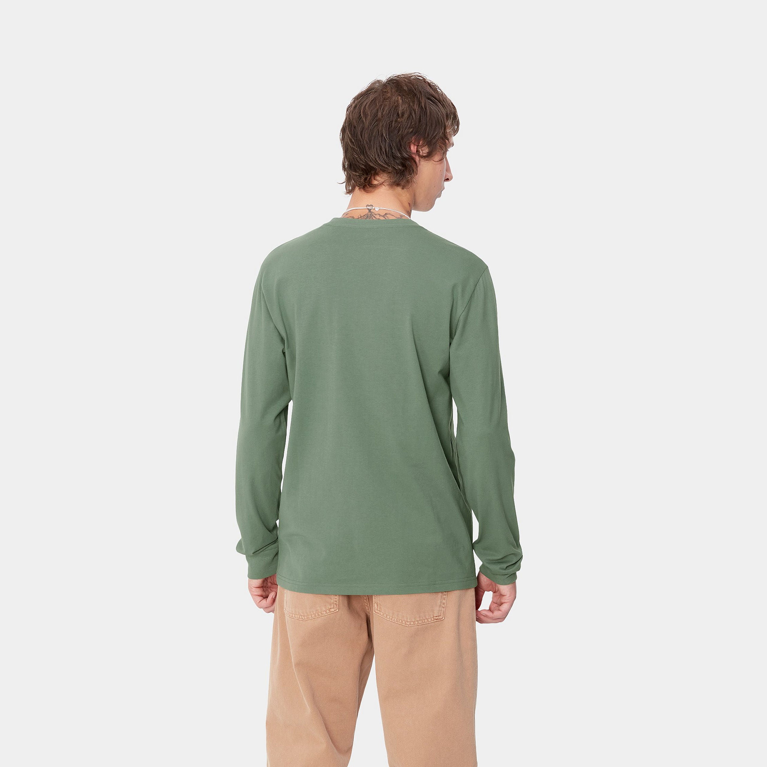 L/S POCKET T-SHIRT - Duck Green