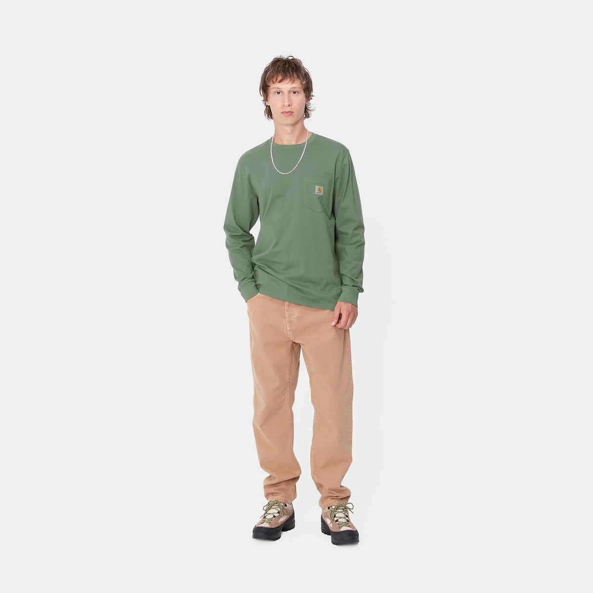 L/S POCKET T-SHIRT - Duck Green 4