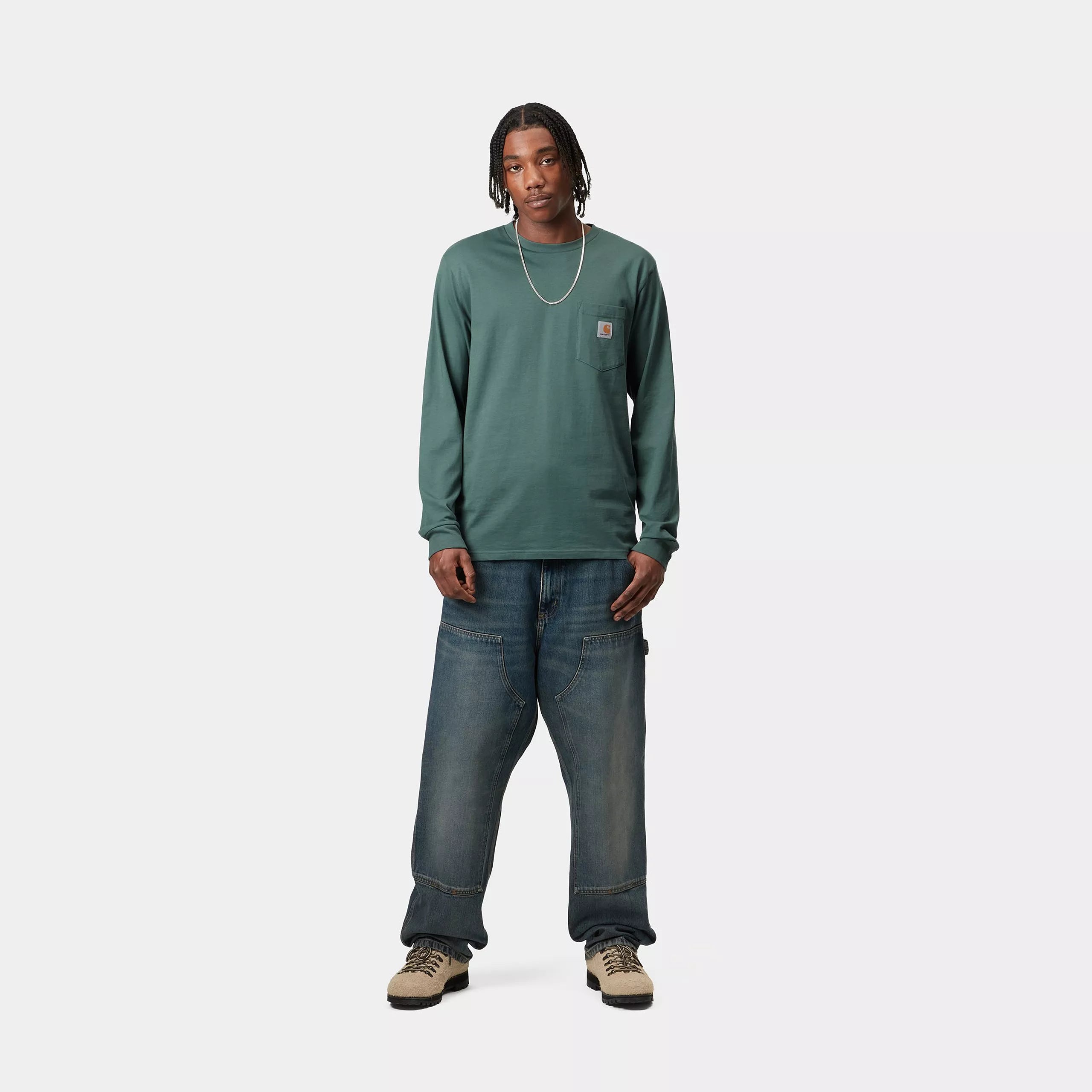 L/S POCKET T-SHIRT - Silver Pine 4