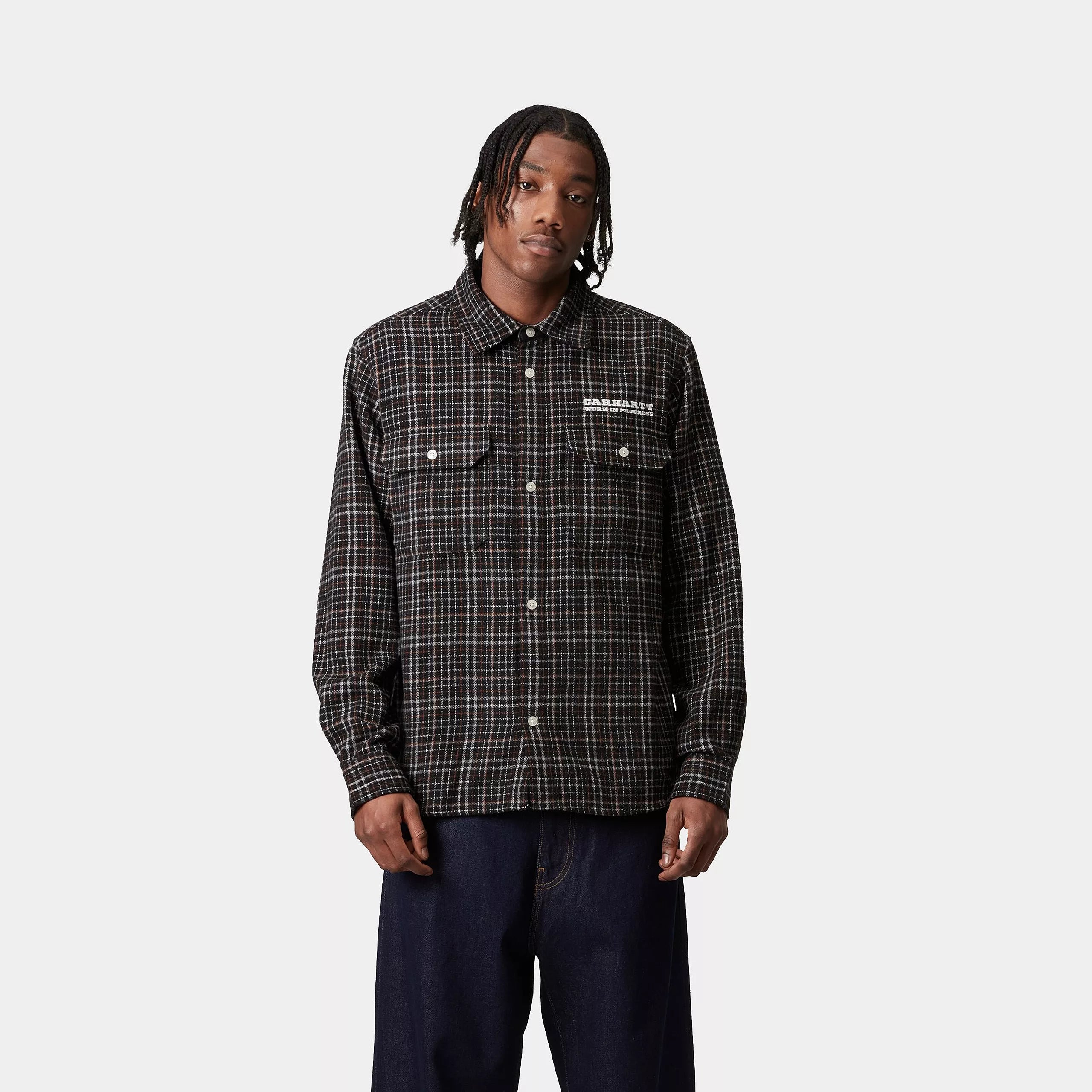 L/S RUNAWAY MILLETT SHIRT - Millett Check, Black / Wax