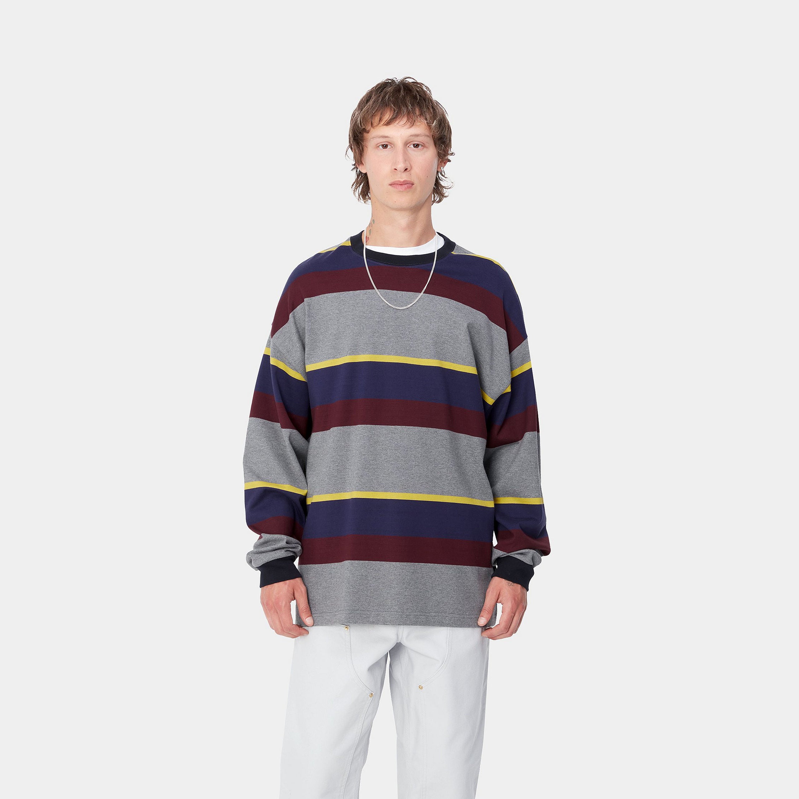 L/S SUNDLING T-SHIRT - Sundling Stripe, Aura