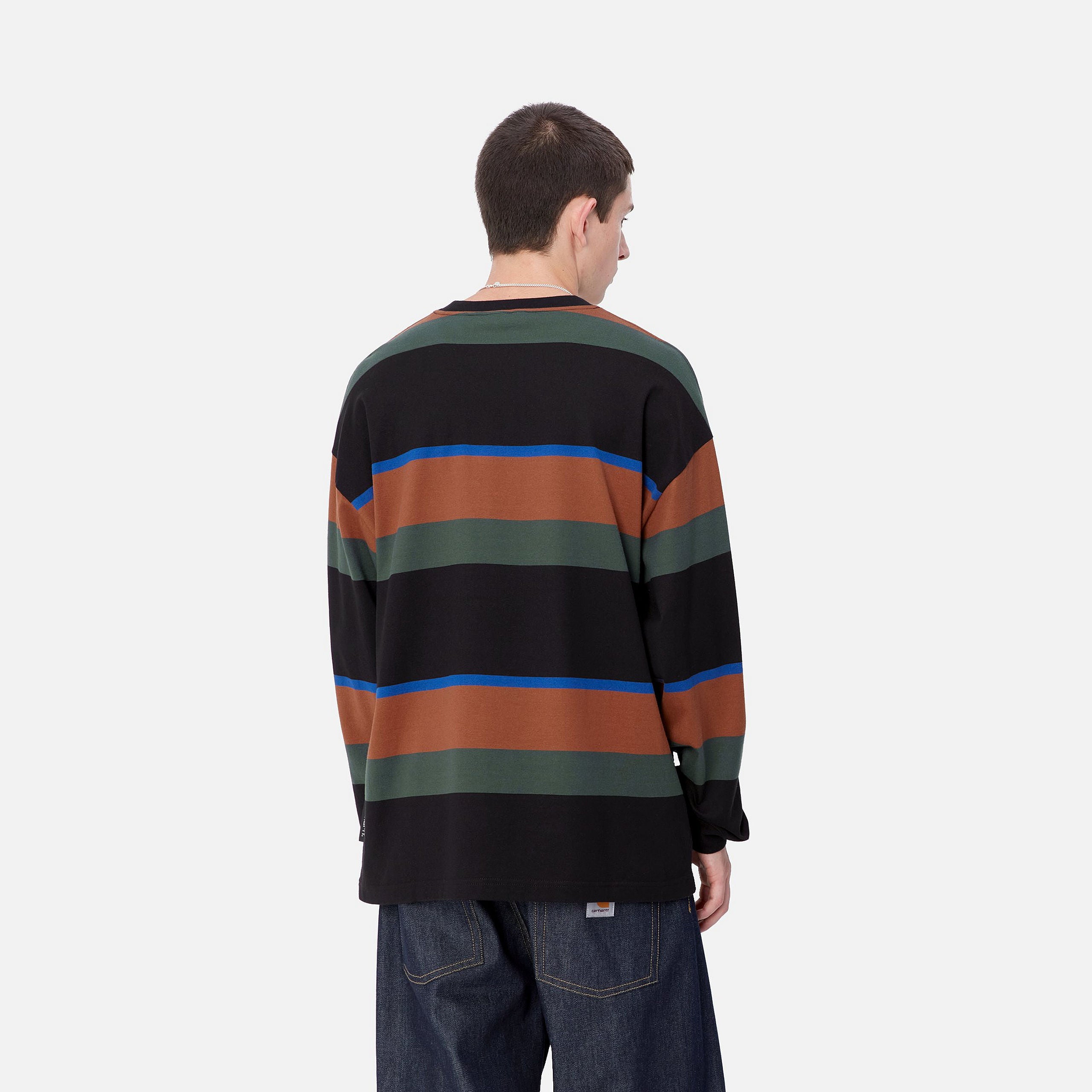 L/S SUNDLING T-SHIRT - Sundling Stripe, Deep H Brown