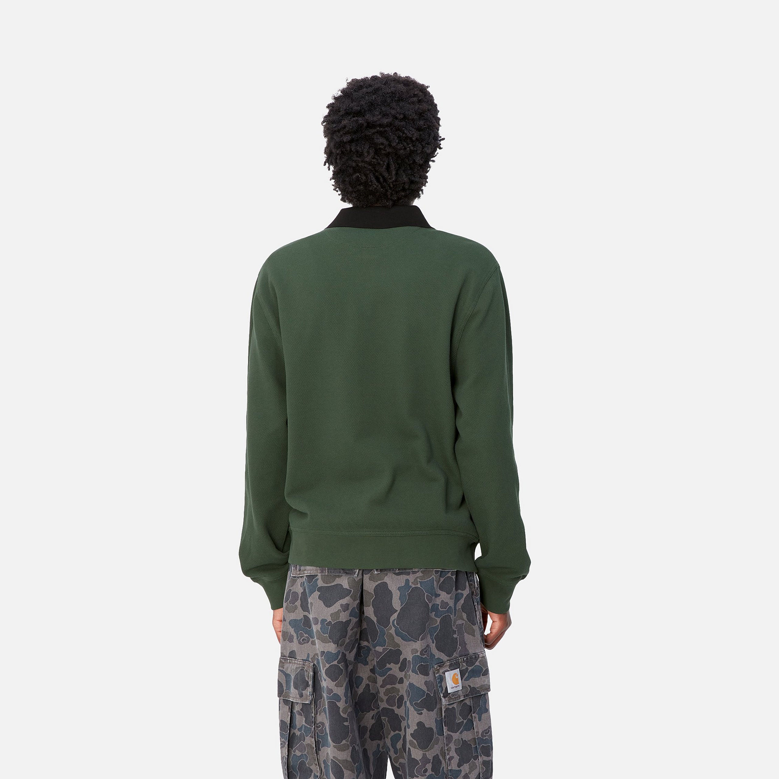 L/S VANCE RUGBY SHIRT - Sycamore Tree / Black