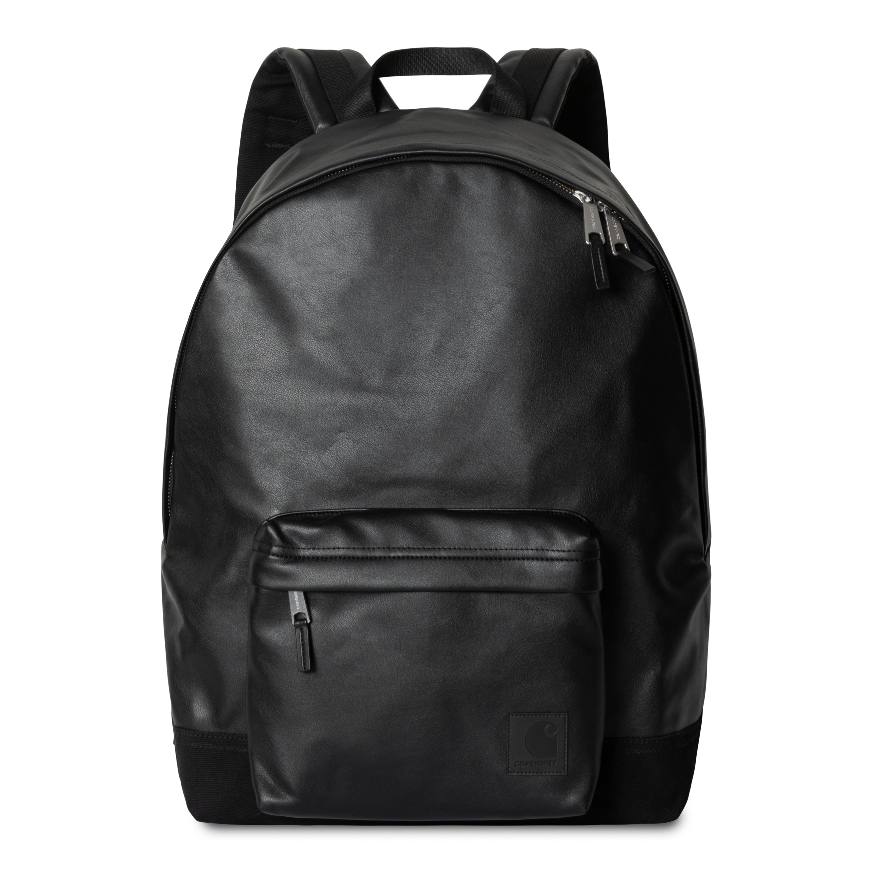 LEATHER CANVAS BACKPACK - Black