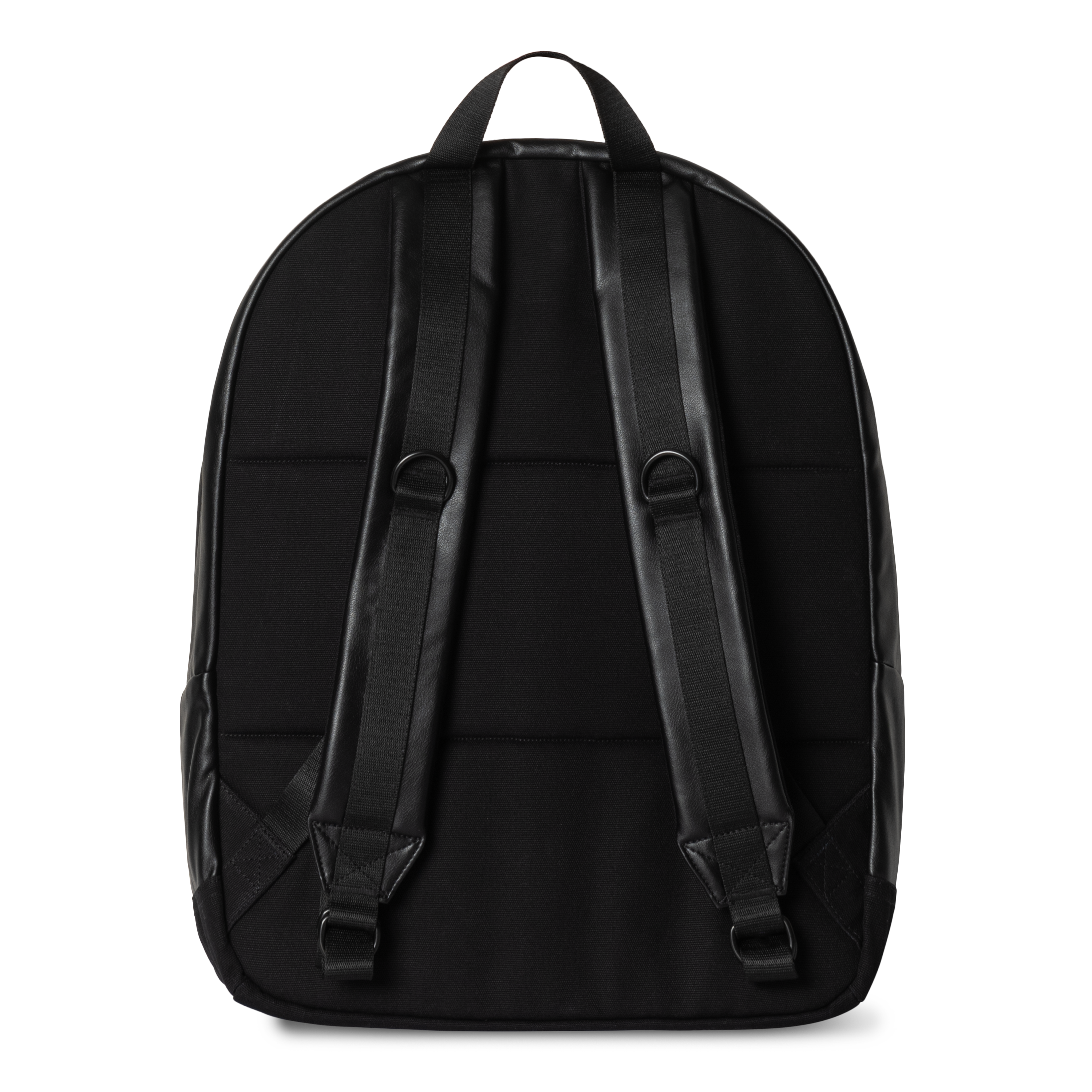 LEATHER CANVAS BACKPACK - Black