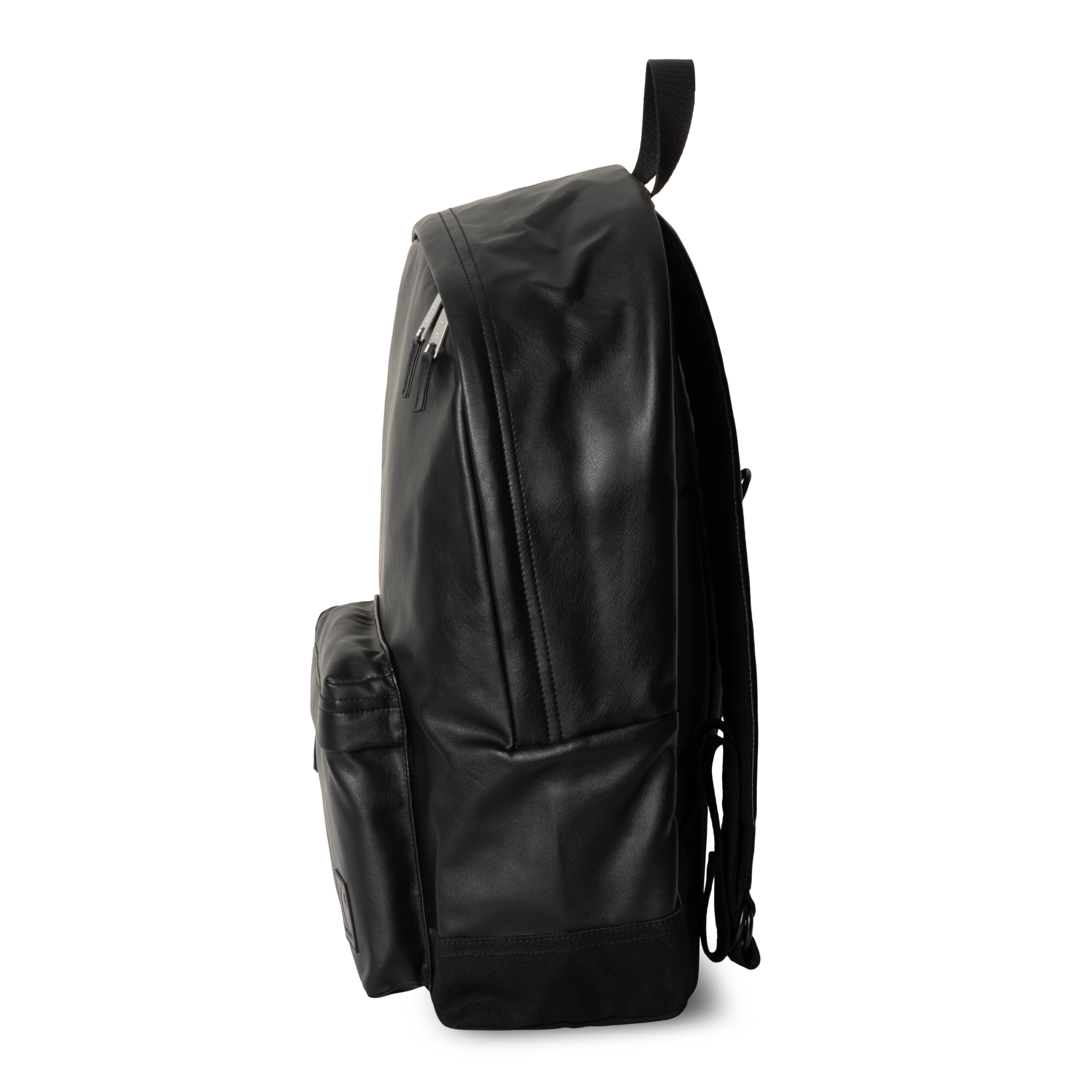 LEATHER CANVAS BACKPACK - Black