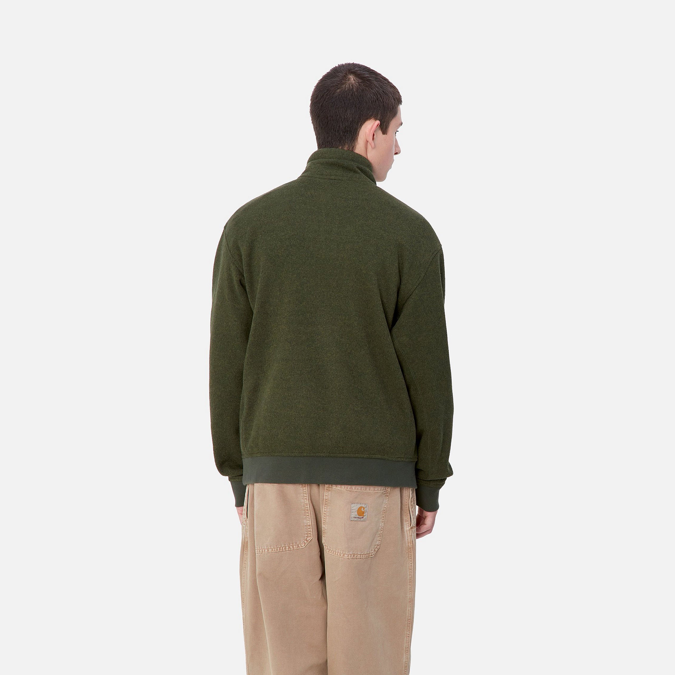 LUTHER HALF ZIP SWEAT - Tarragon Heather