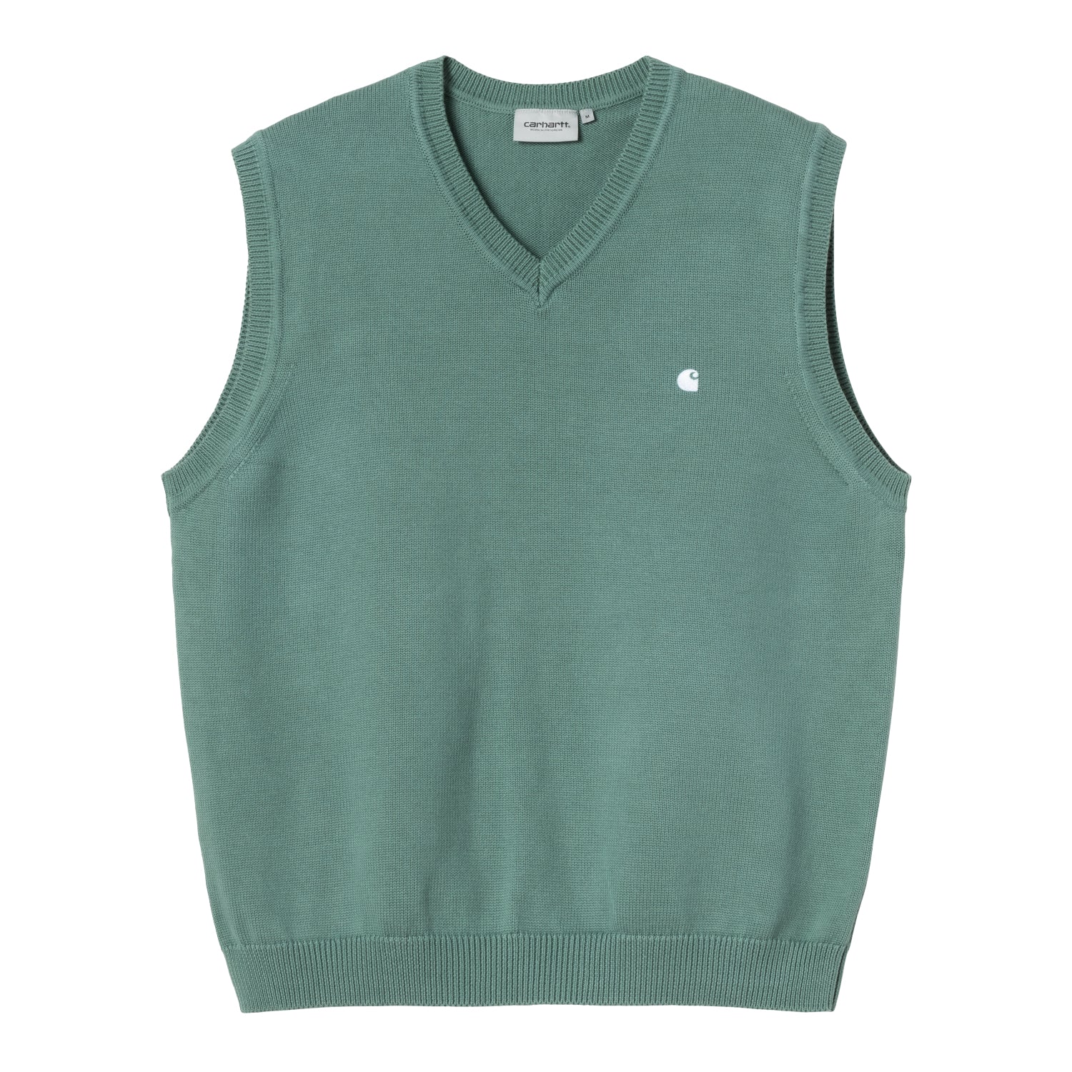 MADISON VEST SWEATER - Silver Pine / White