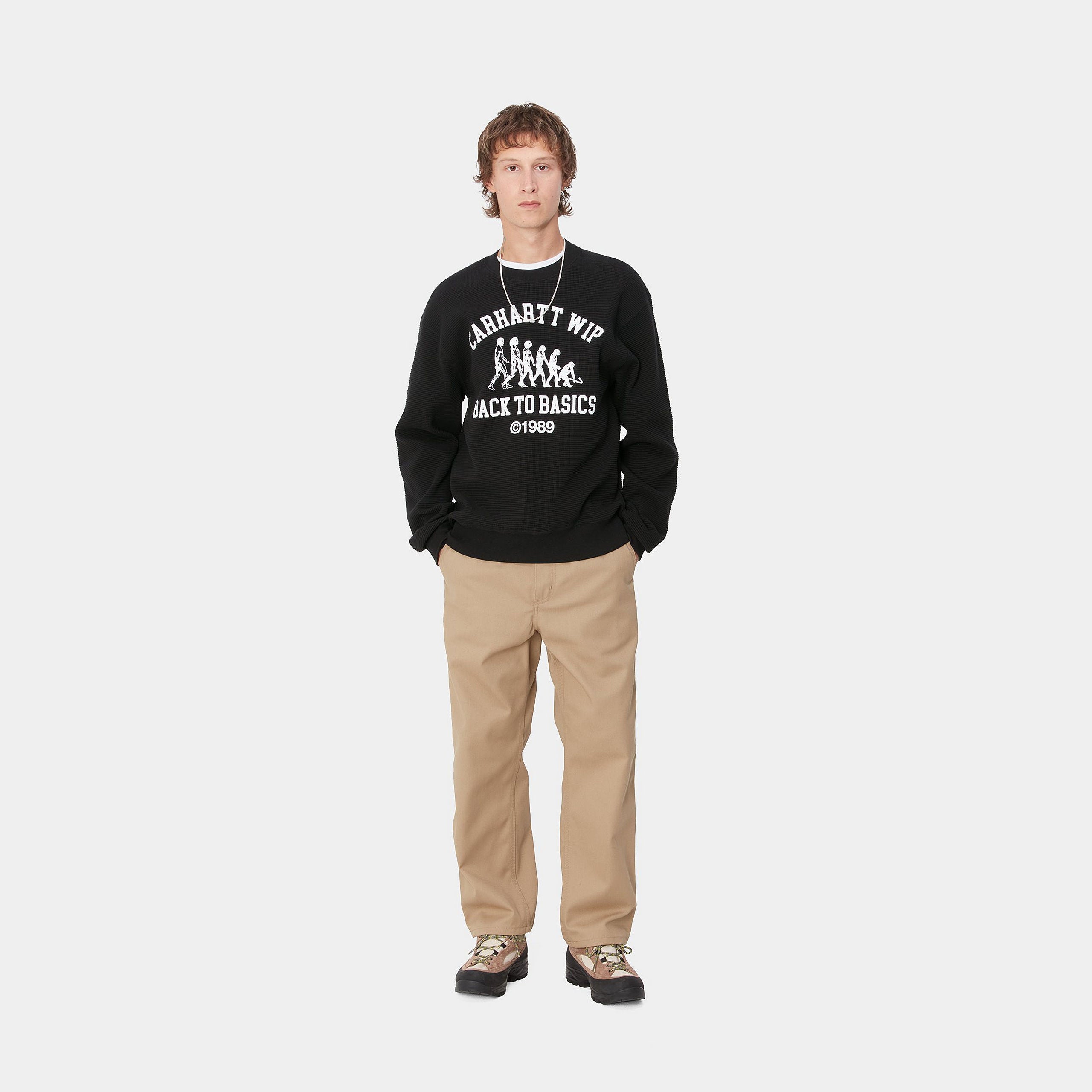 MAIN BASICS SWEAT - Black / White