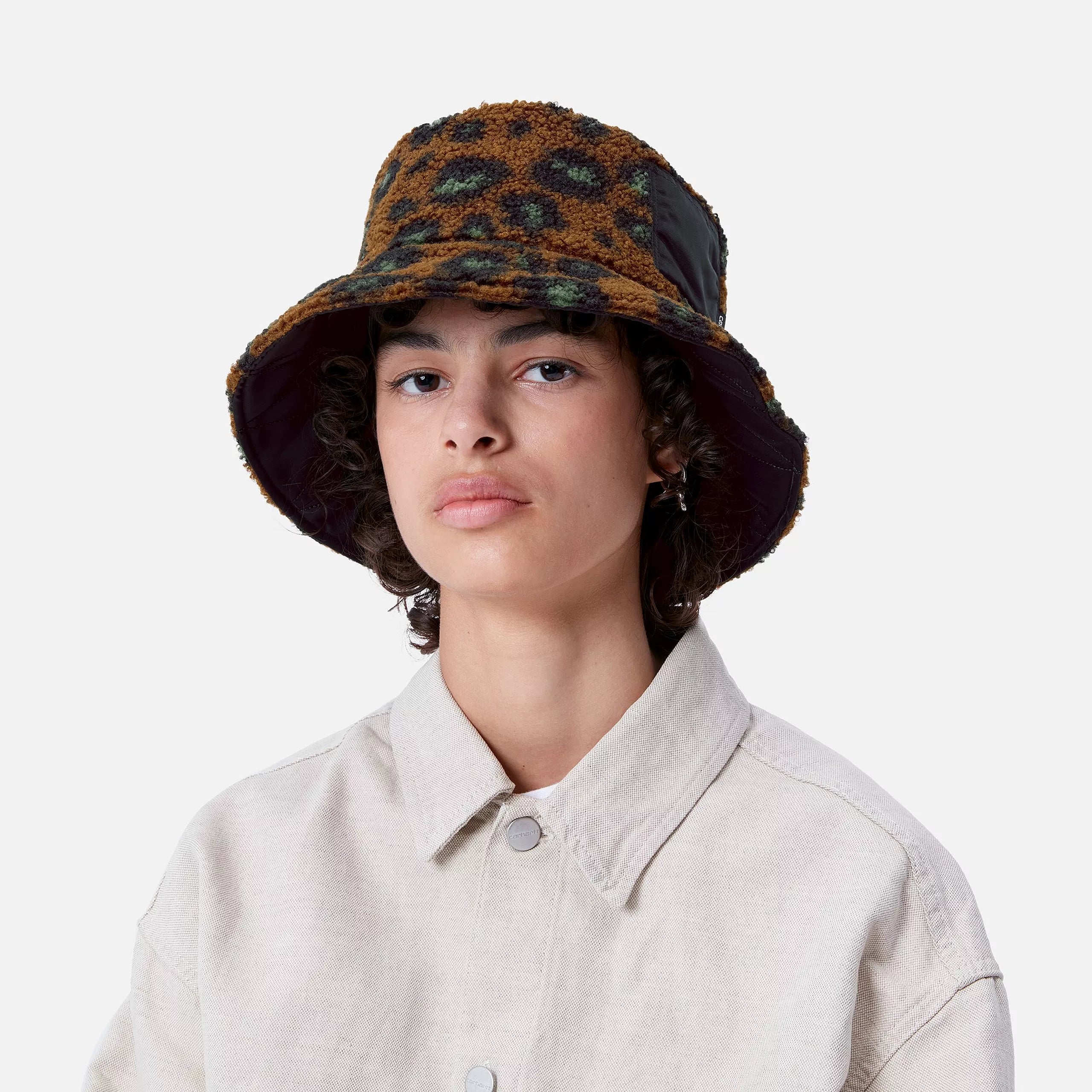 ORLA BUCKET HAT - Camo Leo Jacquard, Tamarind / Black 2