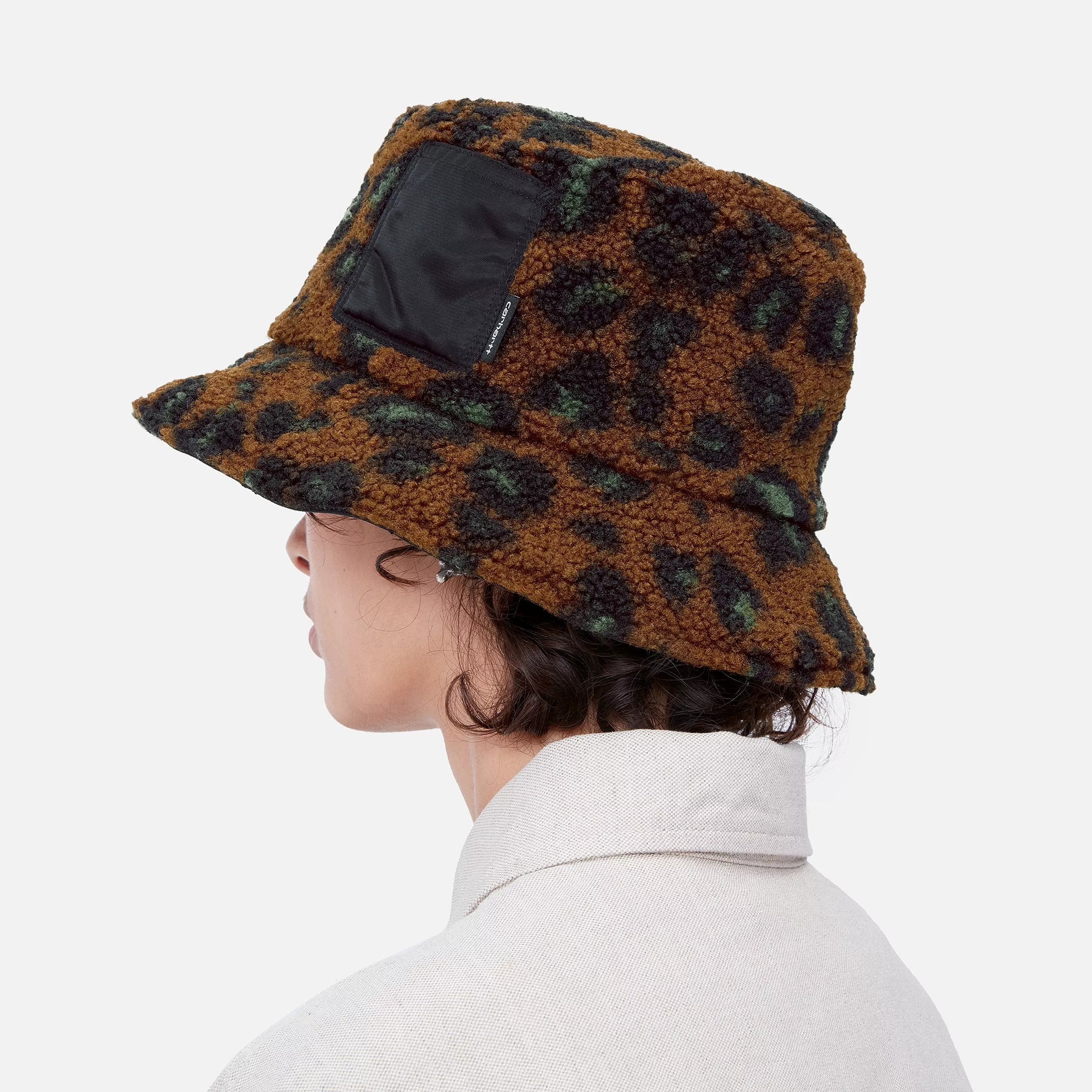 ORLA BUCKET HAT - Camo Leo Jacquard, Tamarind / Black 3