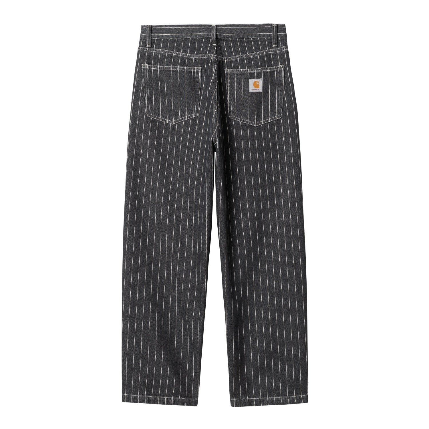 ORLEAN PANT - Orlean Stripe, Black / White (stone washed)