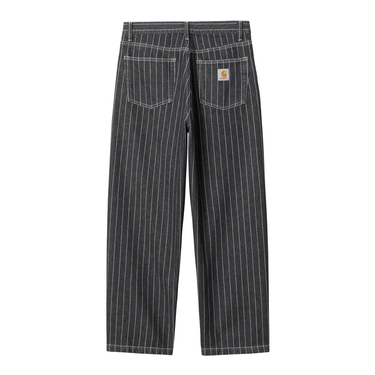 ORLEAN PANT - Orlean Stripe, Black / White (stone washed)