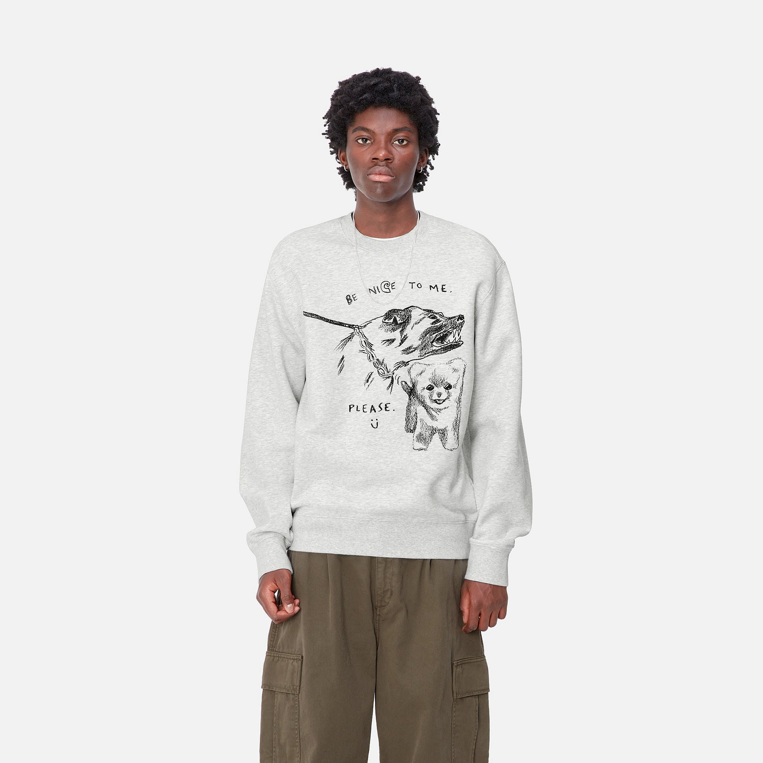 PEPE BE NICE SWEAT - Ash Heather / Black