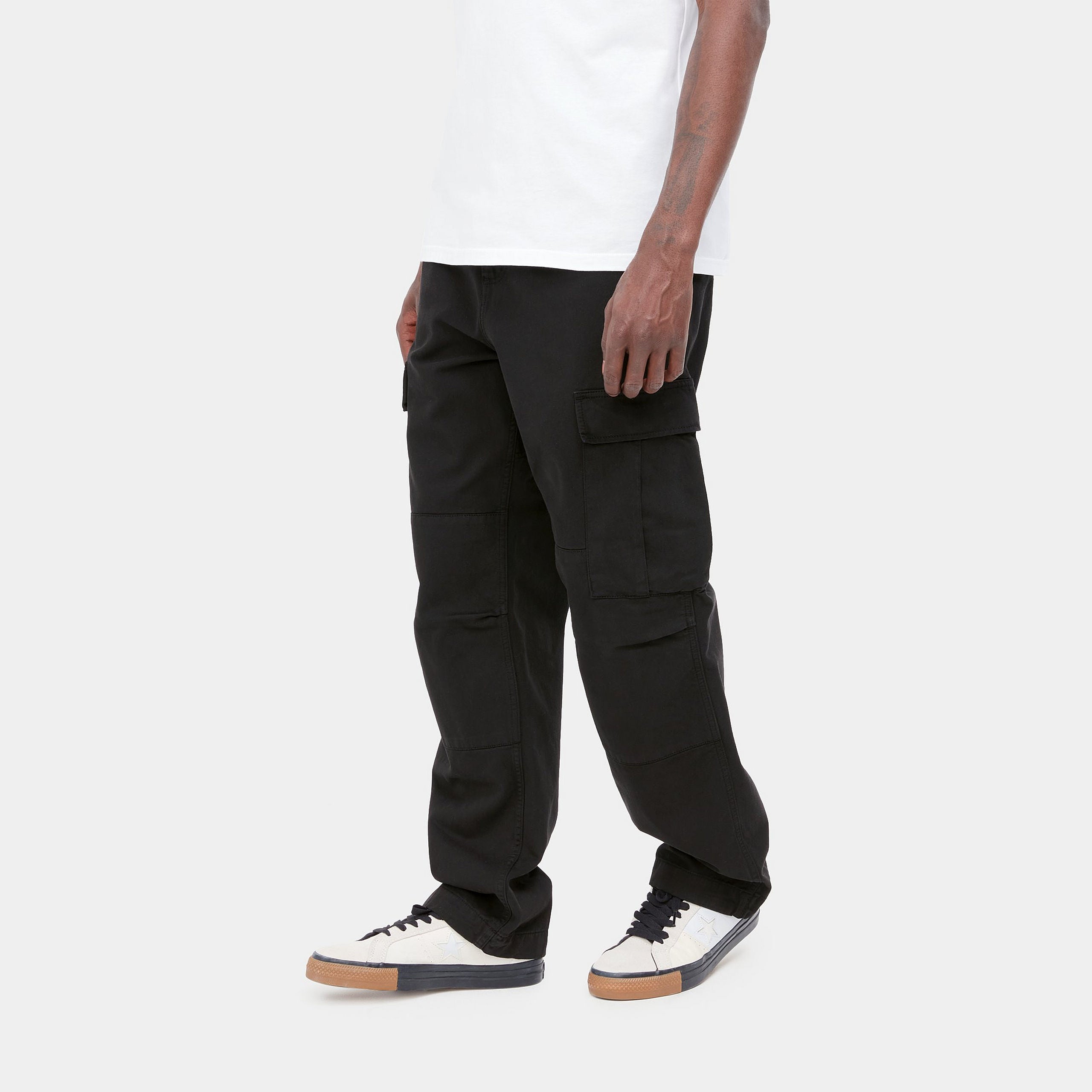 REGULAR CARGO PANT - Black (garment dyed)