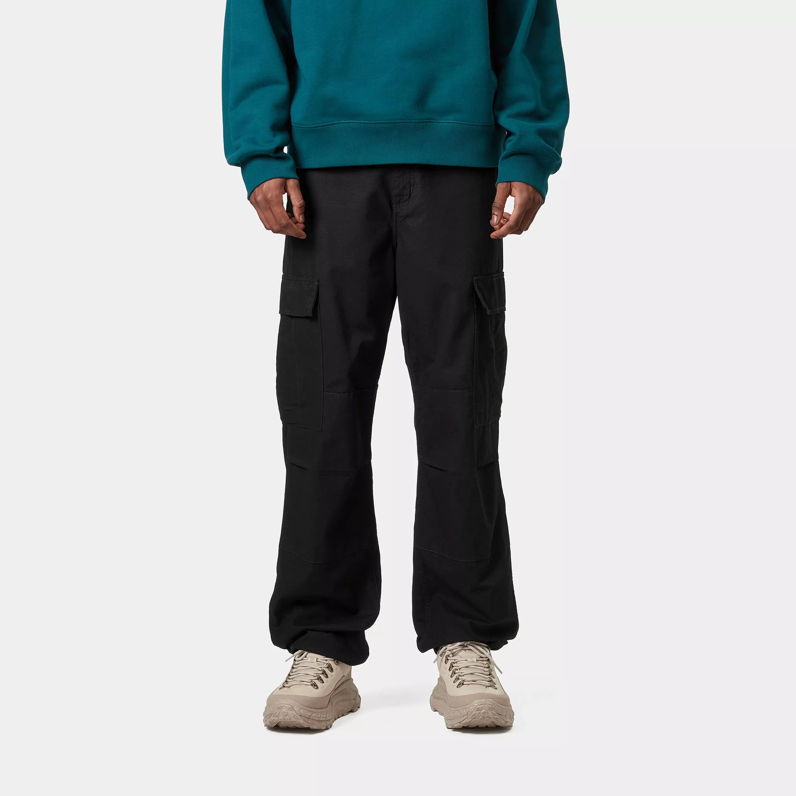 REGULAR CARGO PANT - Black (rinsed)