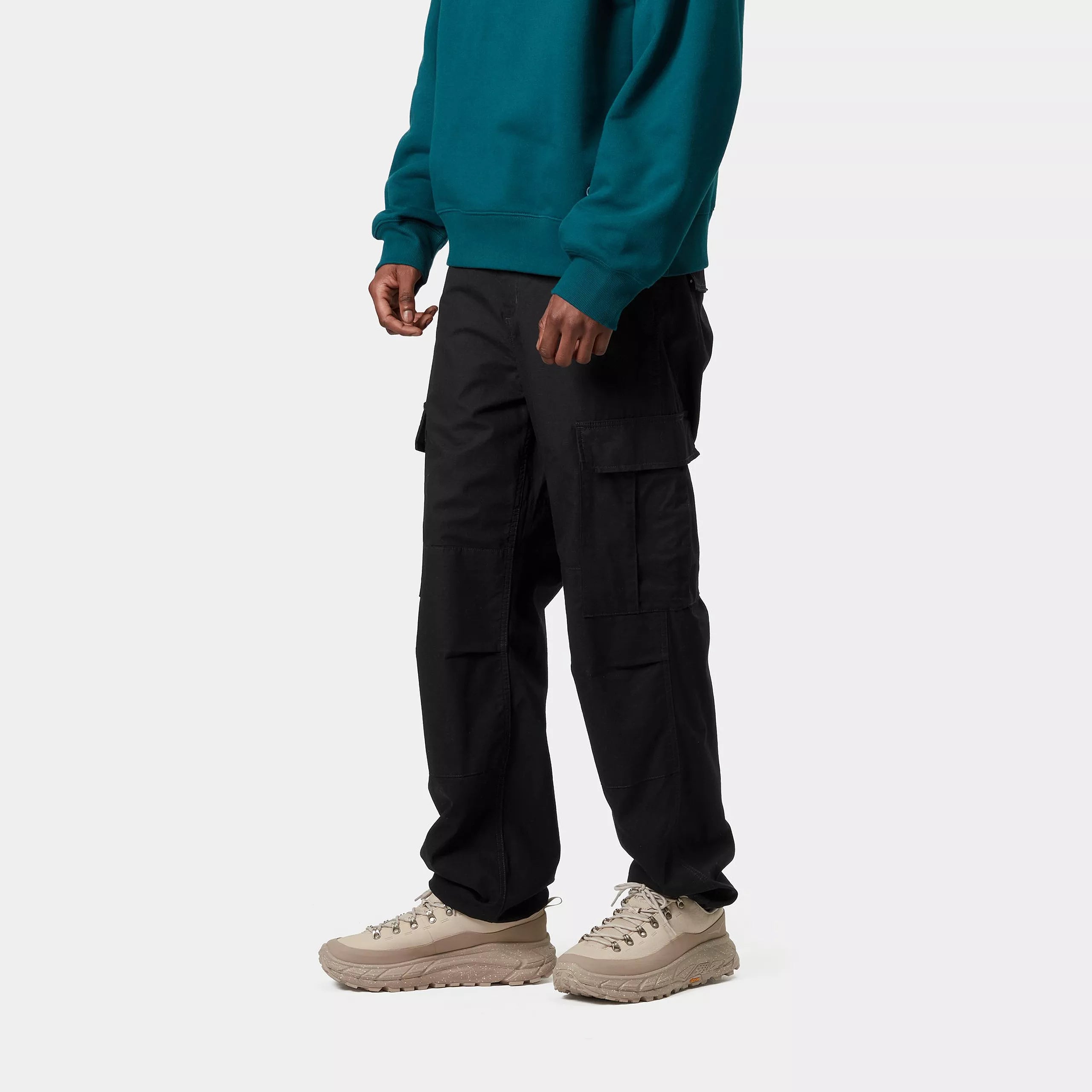 REGULAR CARGO PANT - Black (rinsed)