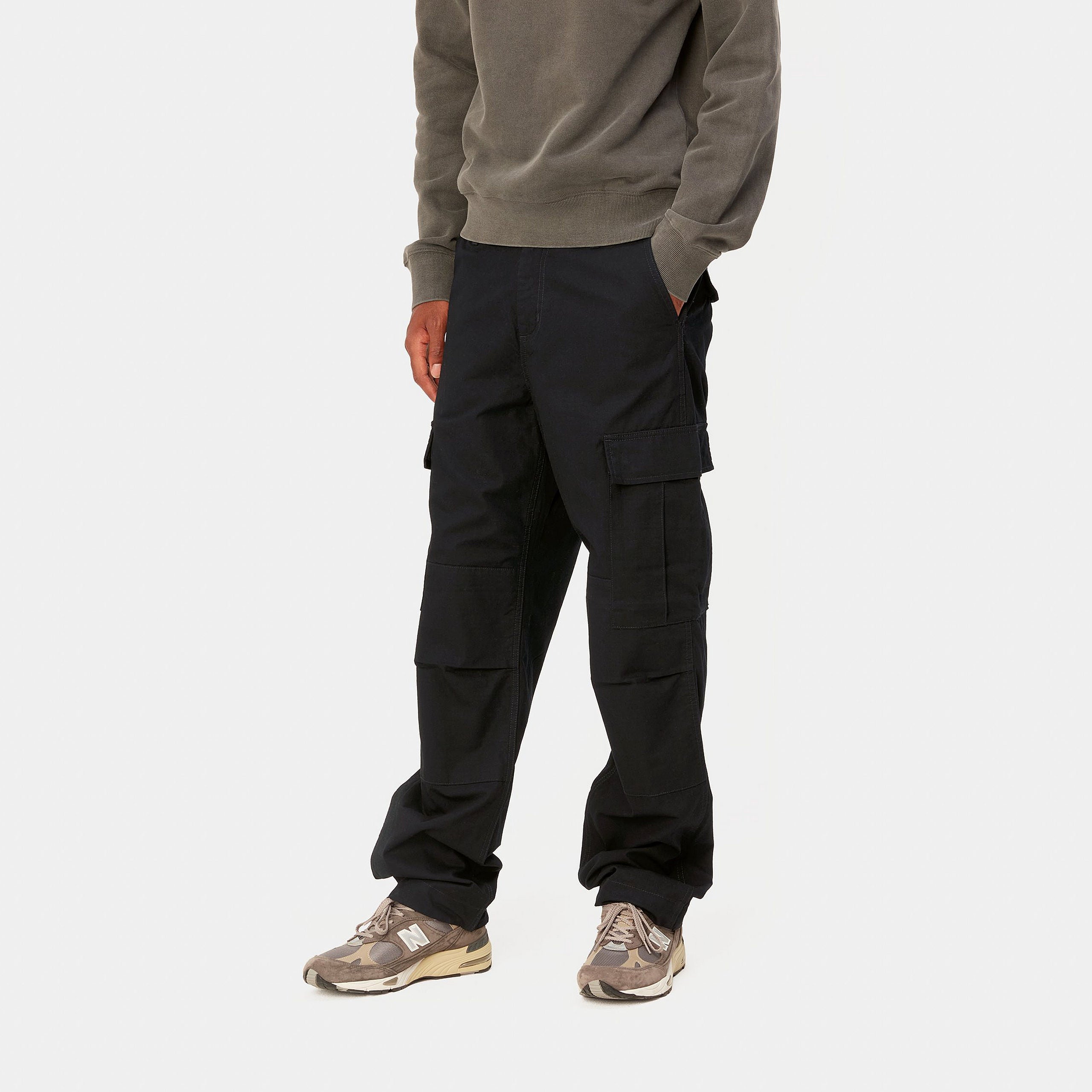 REGULAR CARGO PANT - Black (rinsed)