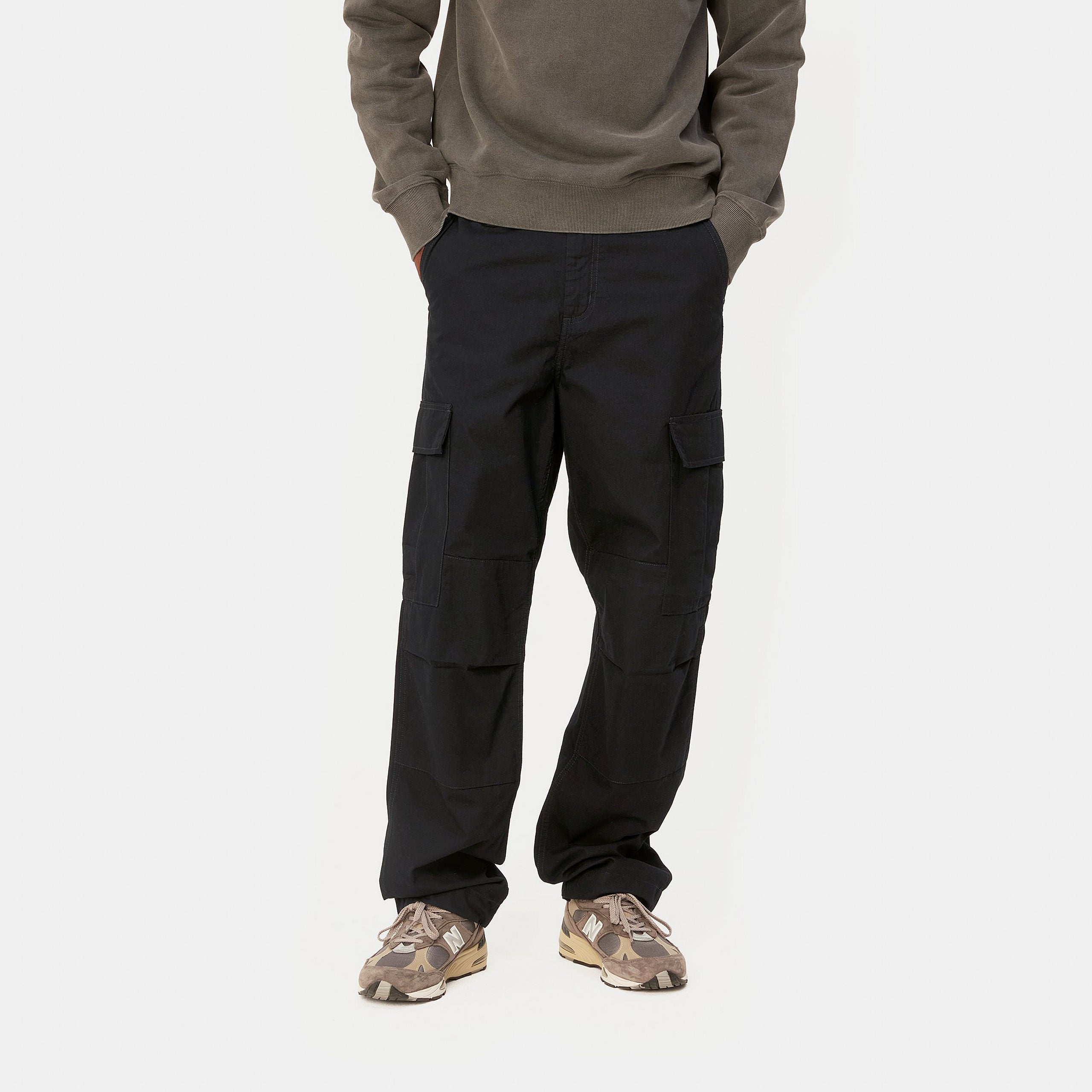 REGULAR CARGO PANT - Black (rinsed)