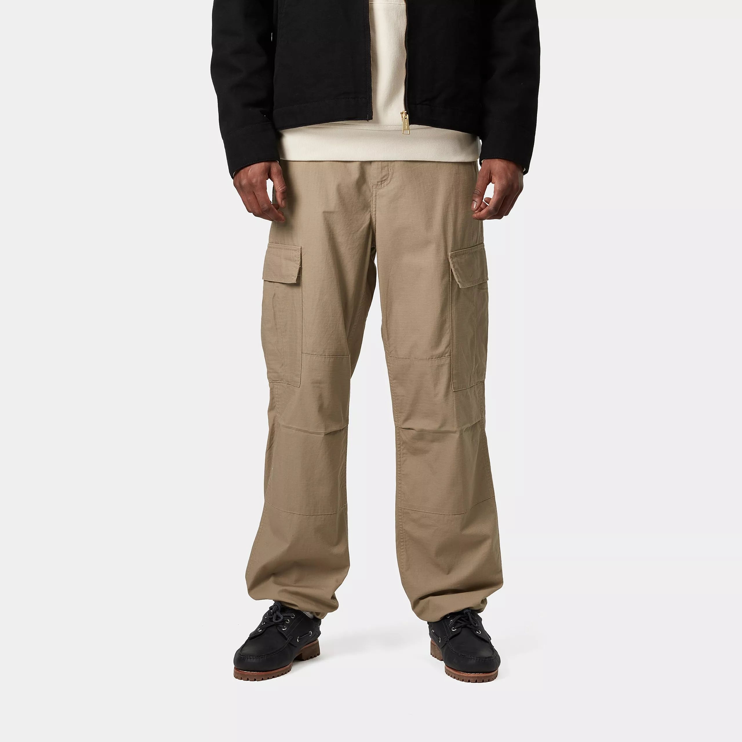 REGULAR CARGO PANT - Leather (rinsed)