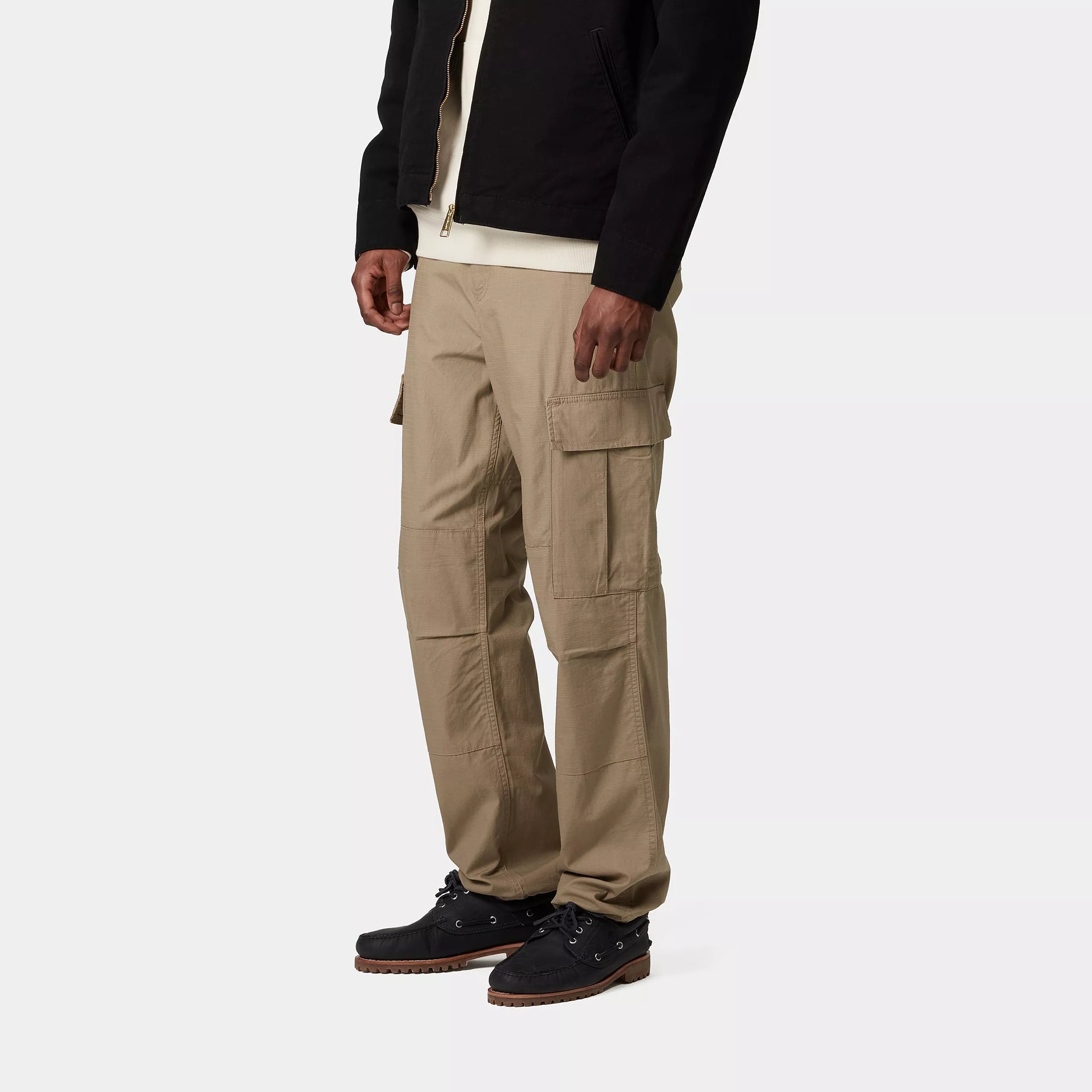 REGULAR CARGO PANT - Leather (rinsed)