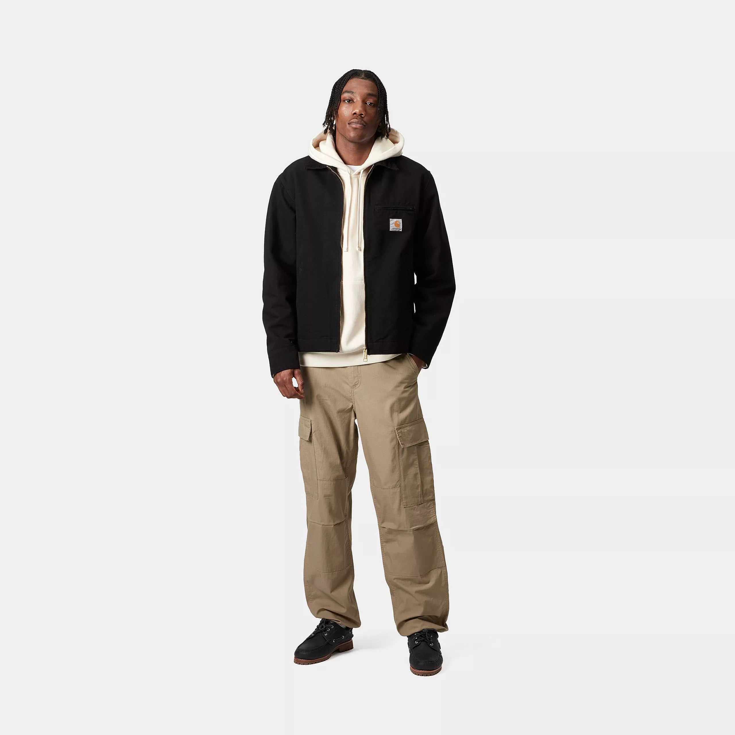 REGULAR CARGO PANT - Leather (rinsed)