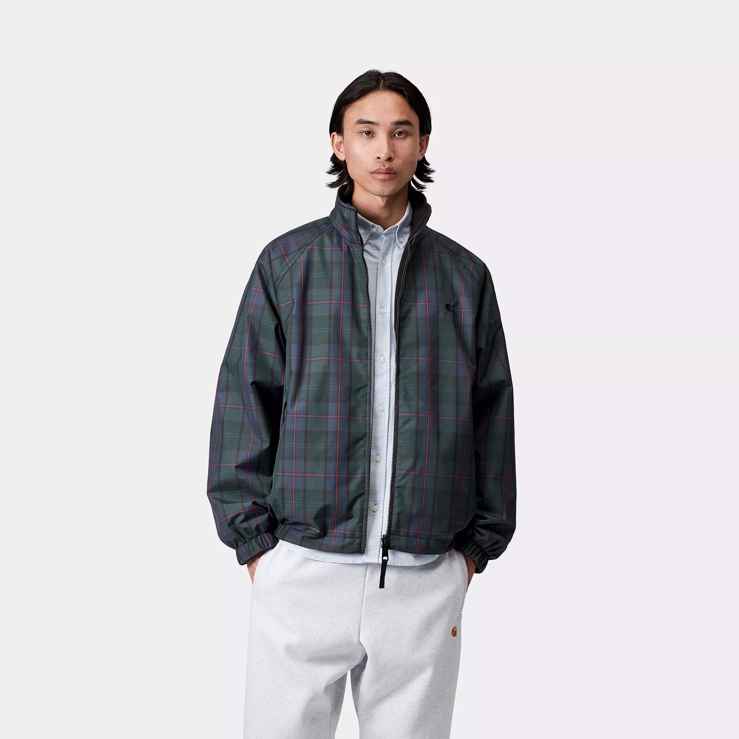 REVERSIBLE PLANER JACKET - Planer Check, Air Force Blue / Black