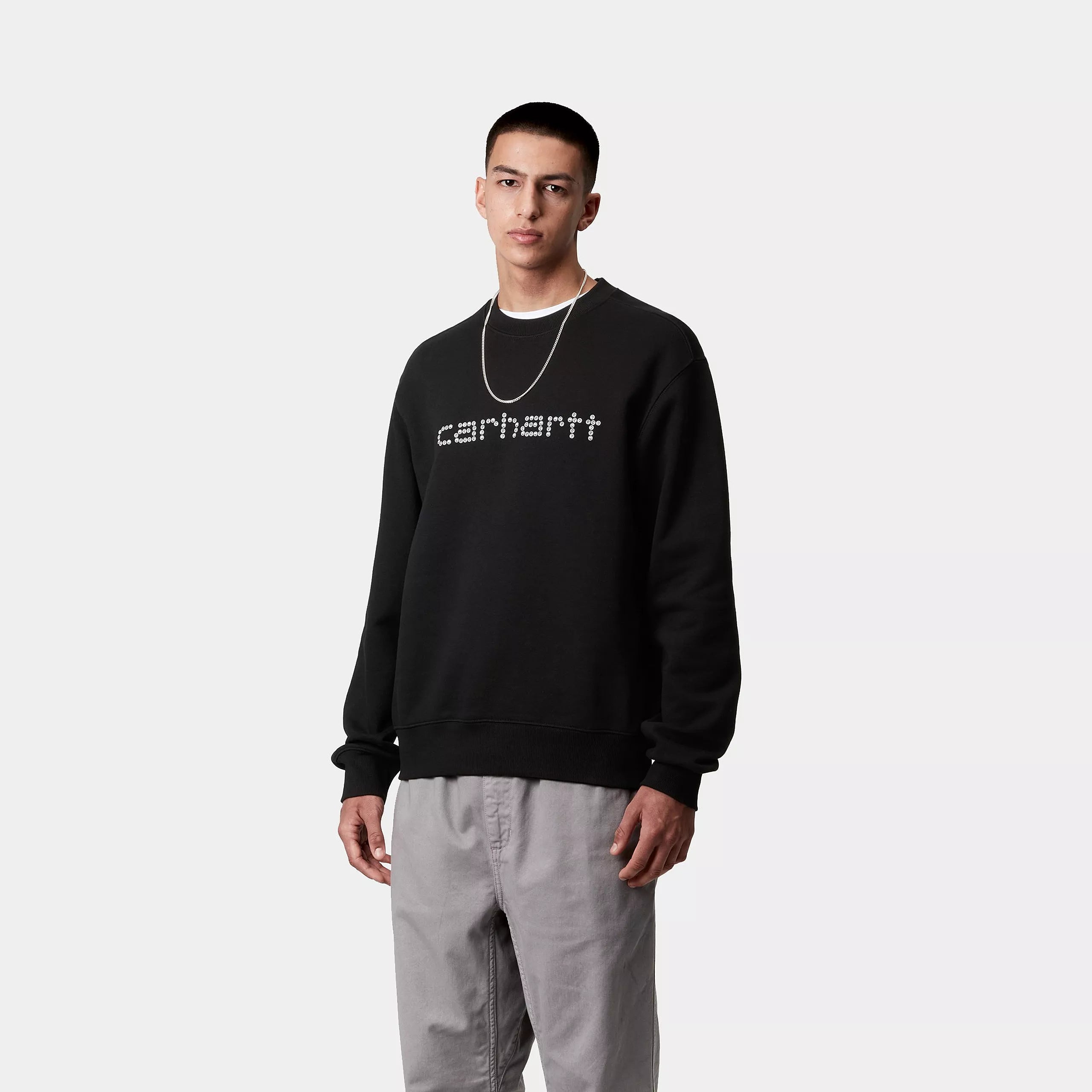 RIVET SCRIPT SWEAT - Black