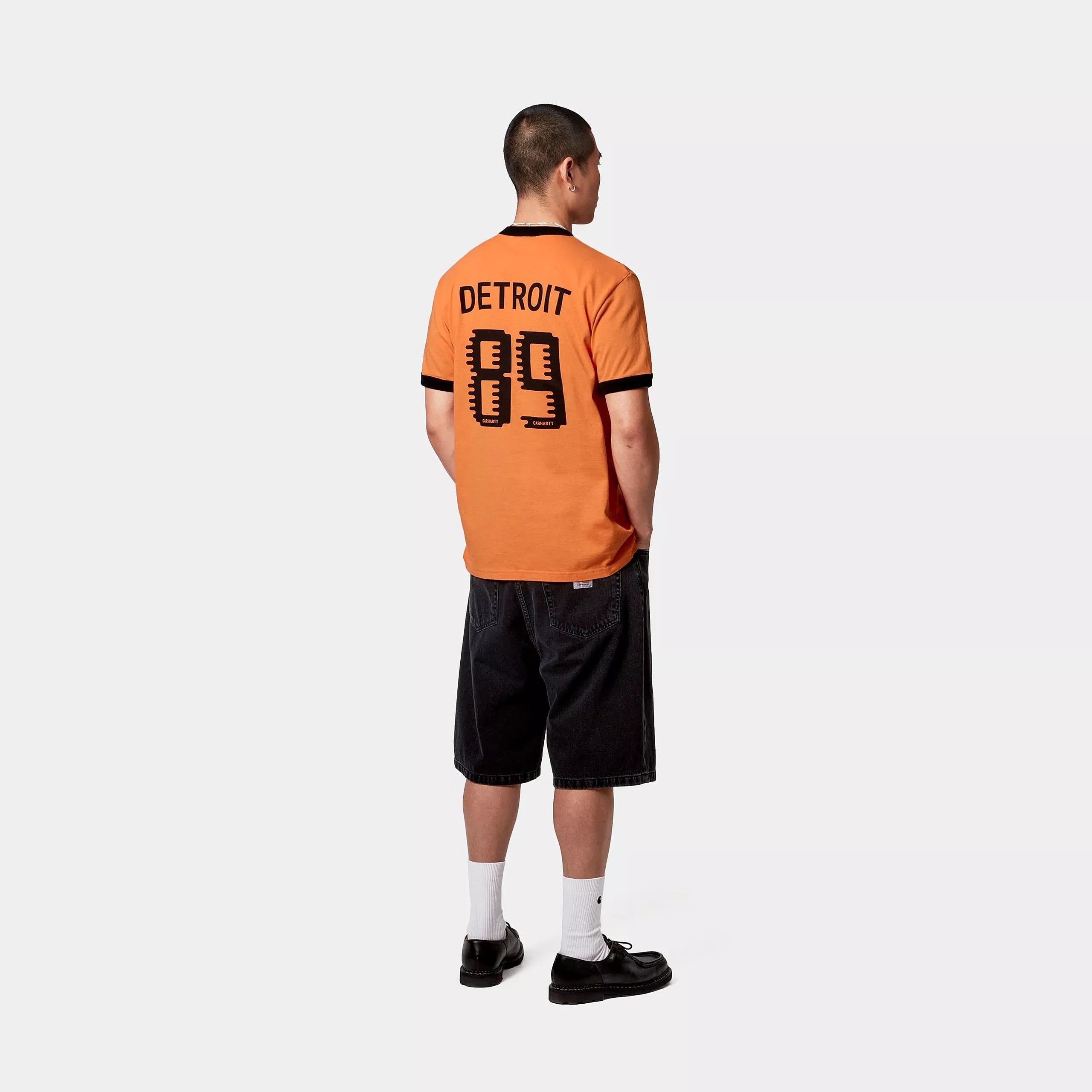 S/S 89 RINGER T-SHIRT - Pumpkin / Black