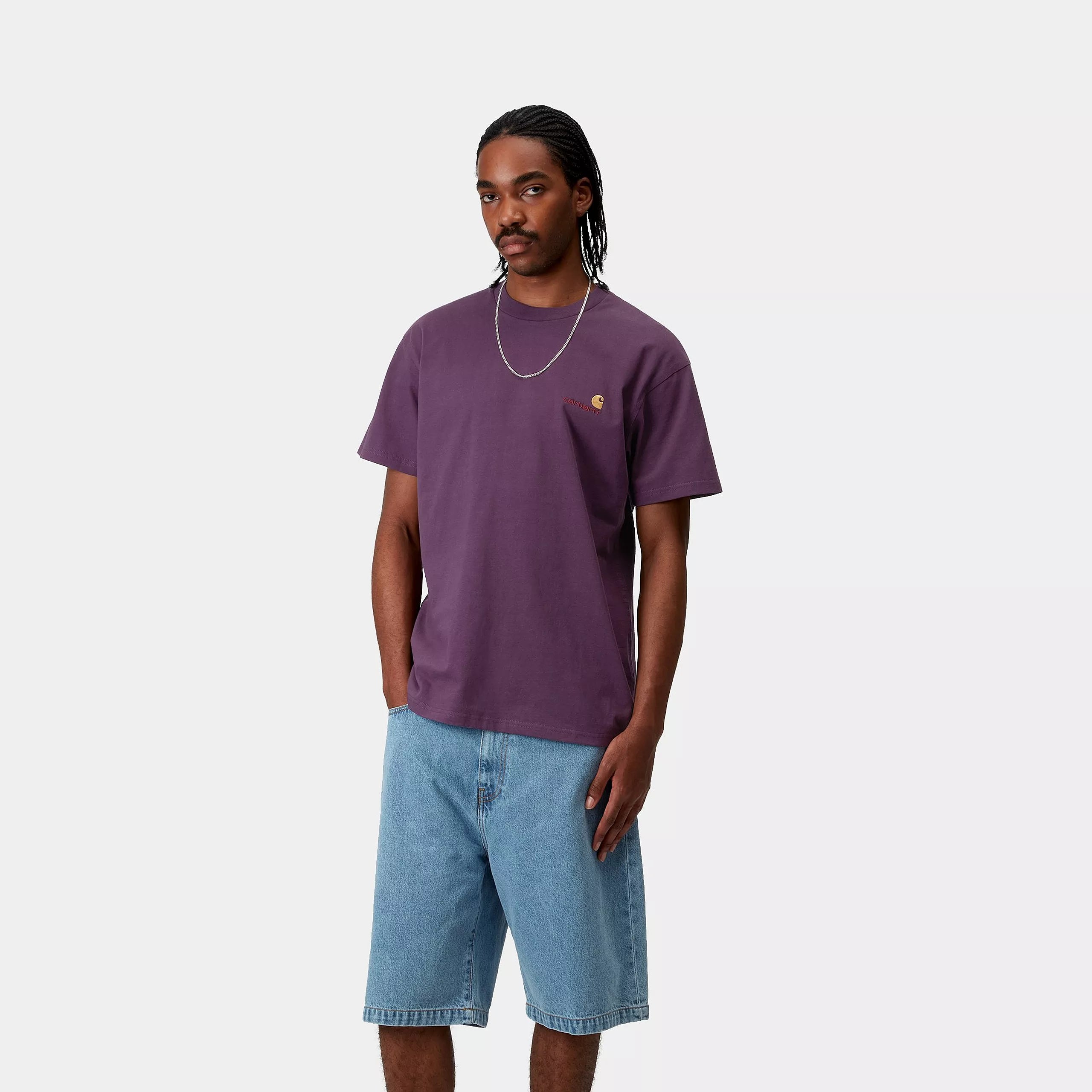 S/S AMERICAN SCRIPT T-SHIRT - Huckleberry 2