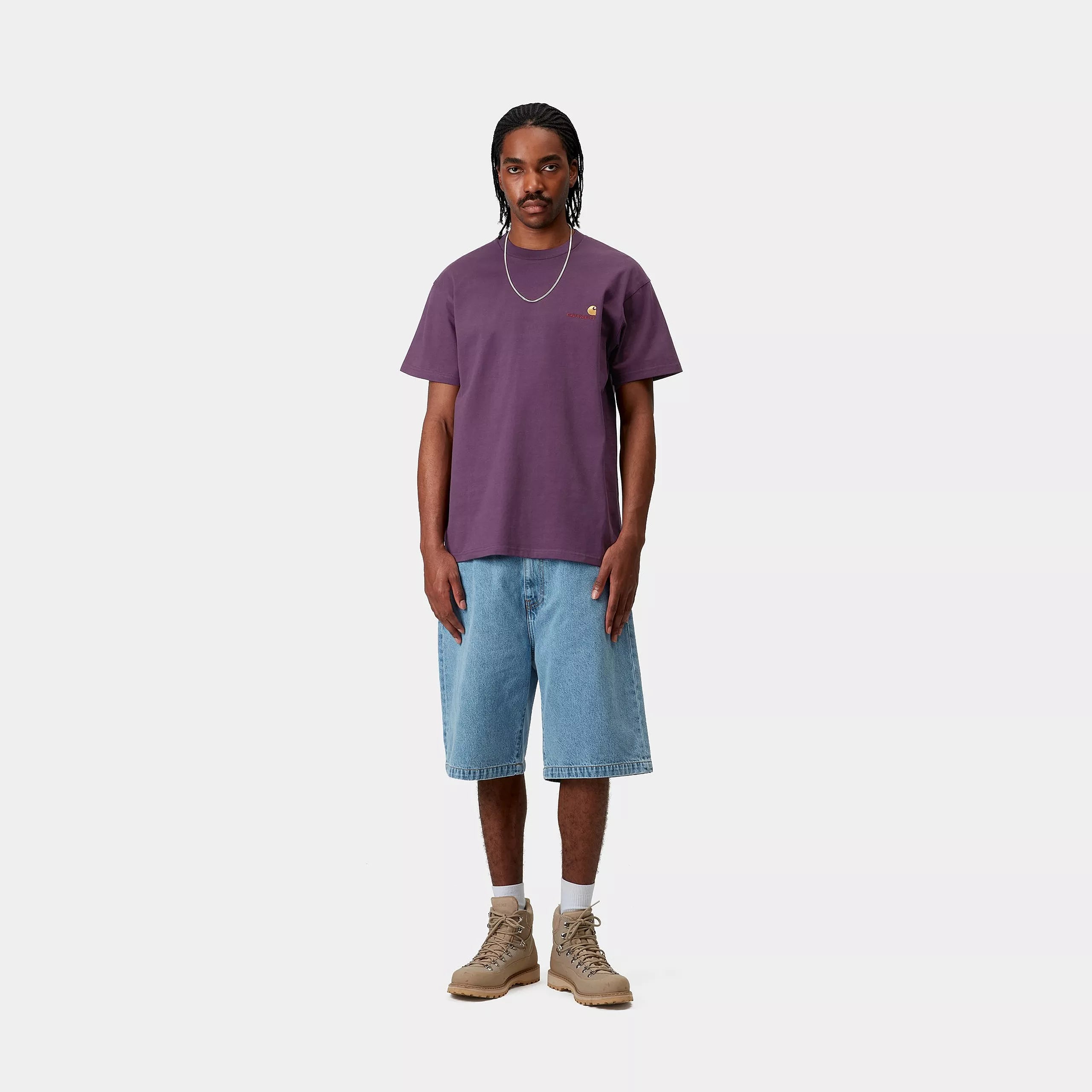 S/S AMERICAN SCRIPT T-SHIRT - Huckleberry 4