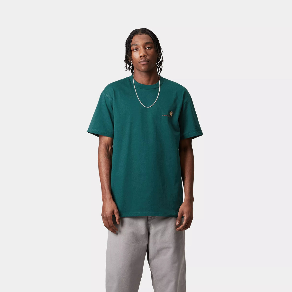 S/S AMERICAN SCRIPT T-SHIRT - Malachite 2