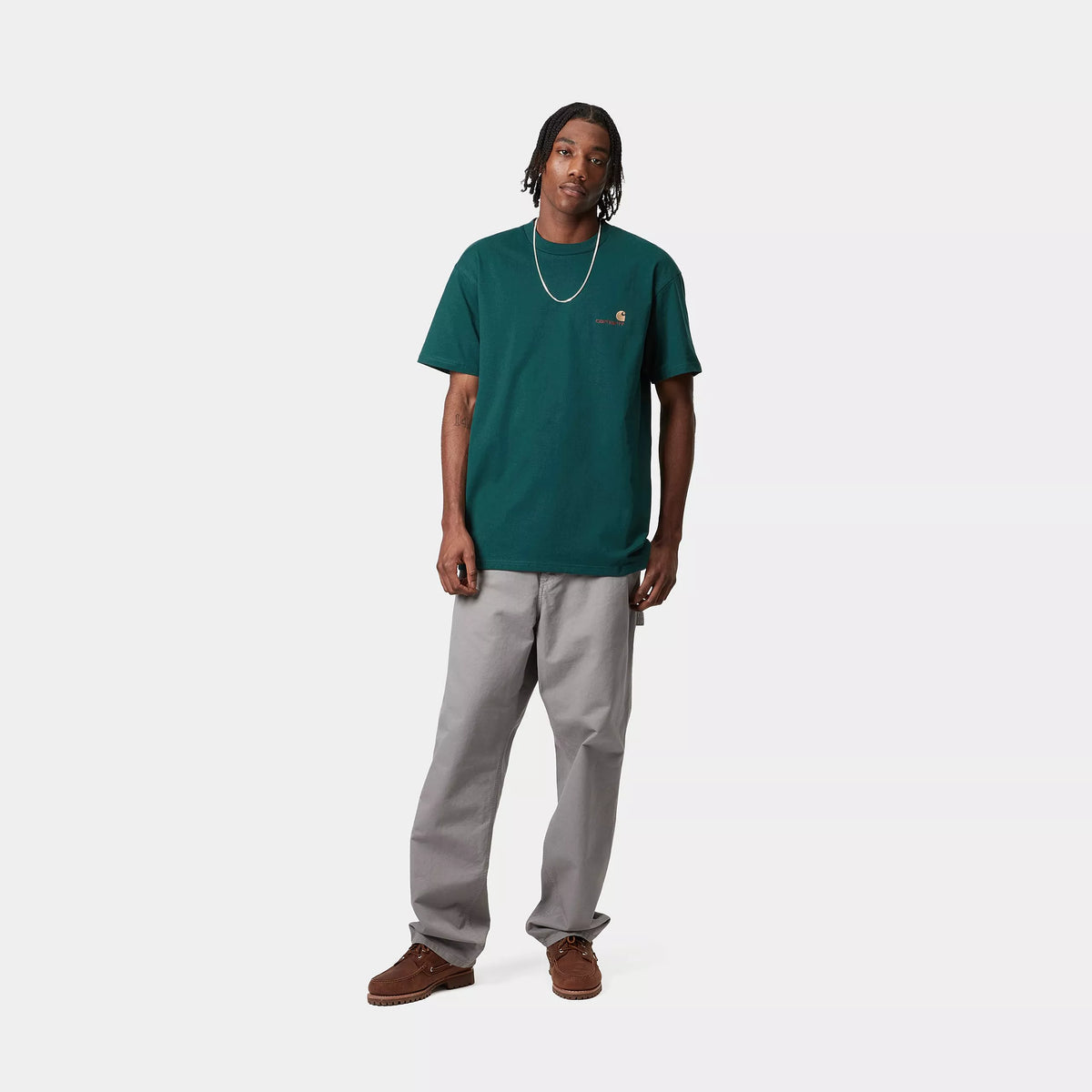 S/S AMERICAN SCRIPT T-SHIRT - Malachite 4