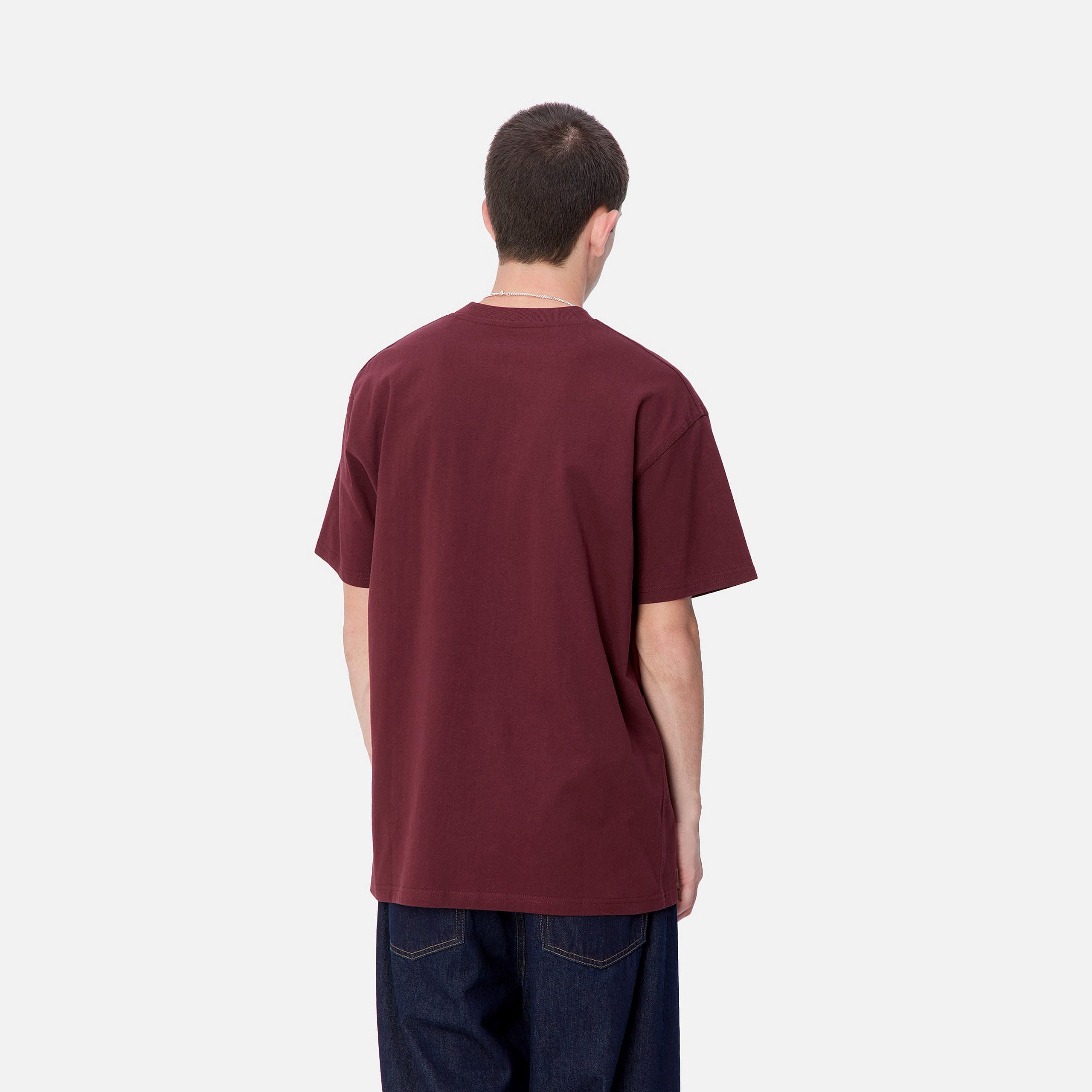 S/S AMERICAN SCRIPT T-SHIRT - Malbec