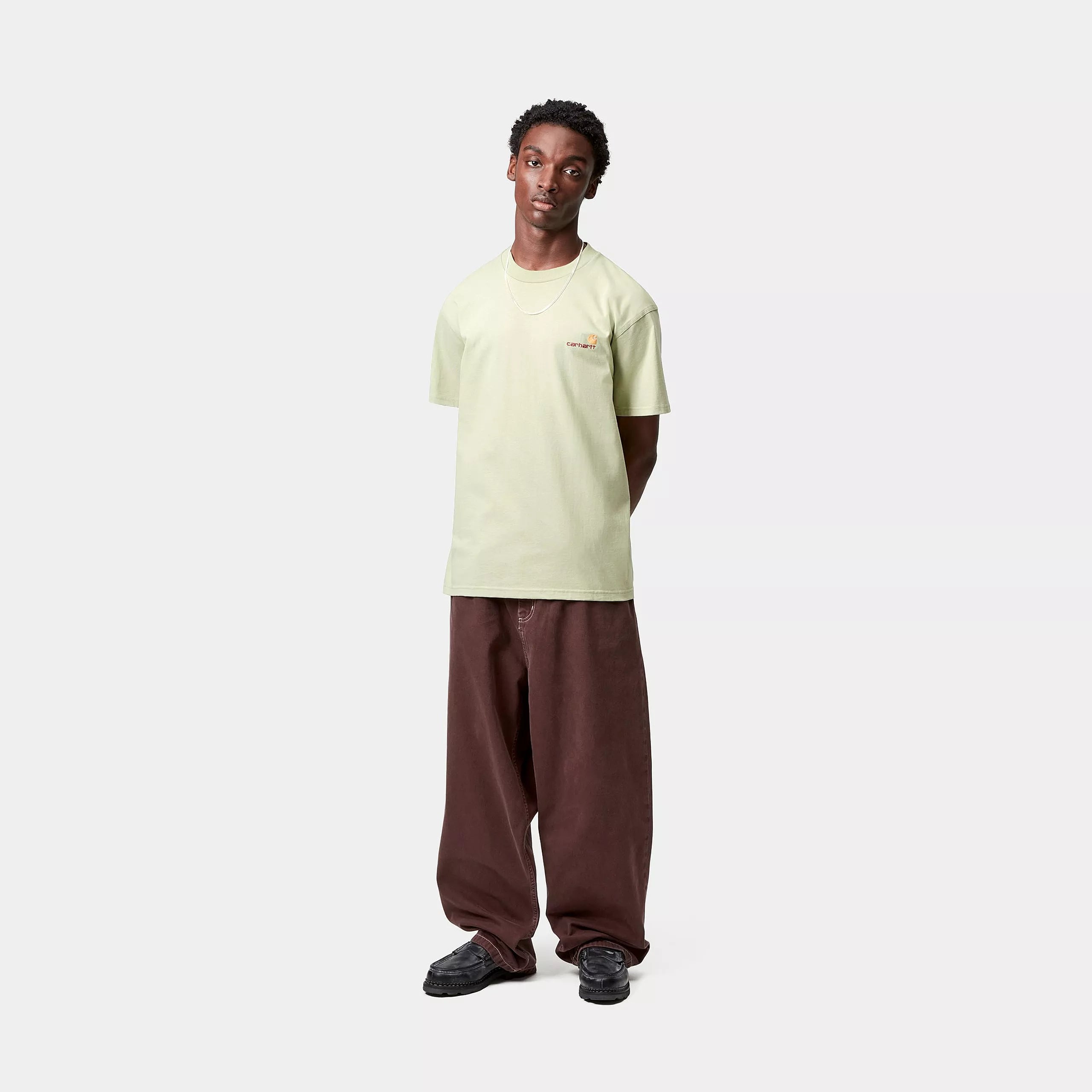 S/S AMERICAN SCRIPT T-SHIRT - Pale Olive 4