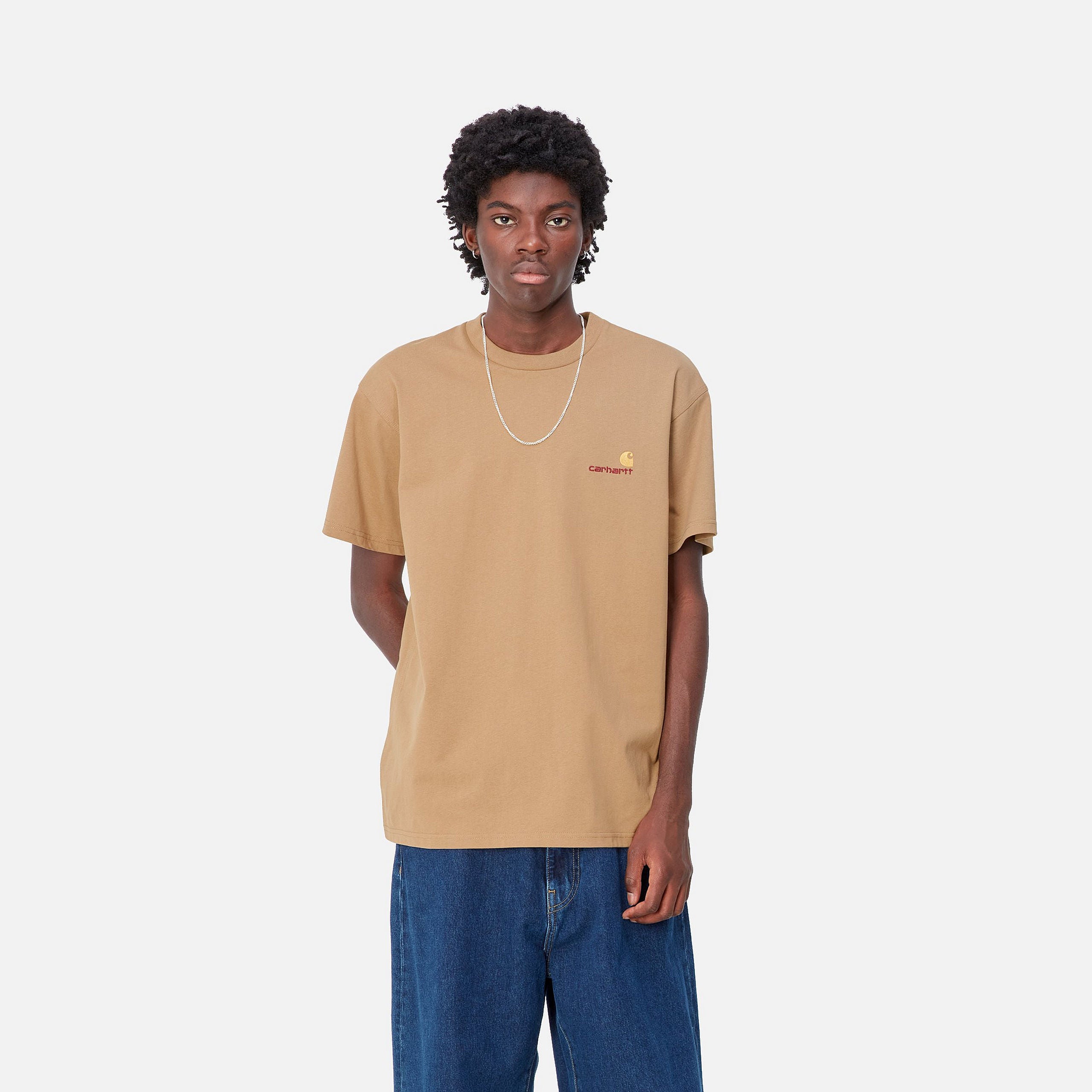 S/S AMERICAN SCRIPT T-SHIRT - Peanut